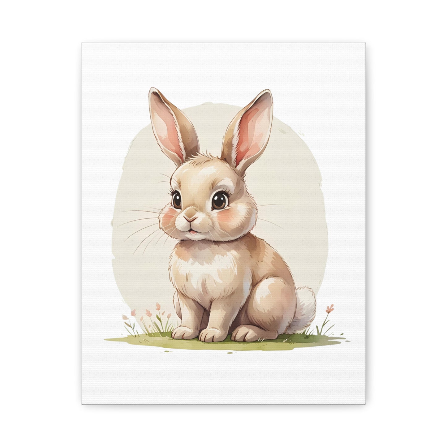Cute Bunny Canvas Art Print, Nursery Decor, Child's Room Artwork, Animal Wall Art, Easter Decoration, Gift Idea - Free Shipping