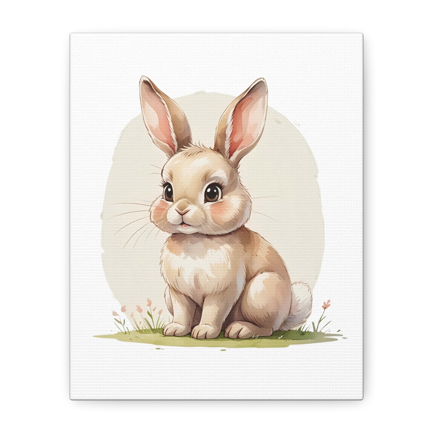 Cute Bunny Canvas Art Print, Nursery Decor, Child's Room Artwork, Animal Wall Art, Easter Decoration, Gift Idea - Free Shipping