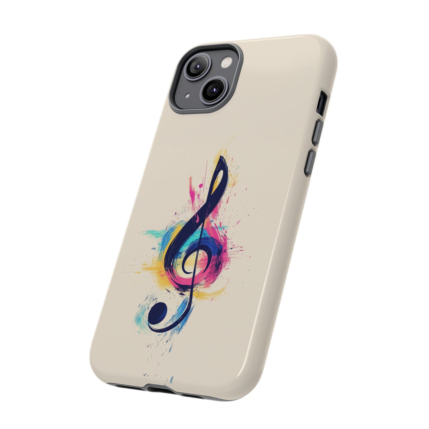Colorful Music Theme Phone Case, Artistic Phone Cover for Music Lovers, Unique Gift for Musicians, Vibrant Smartphone Case, Eclectic Style