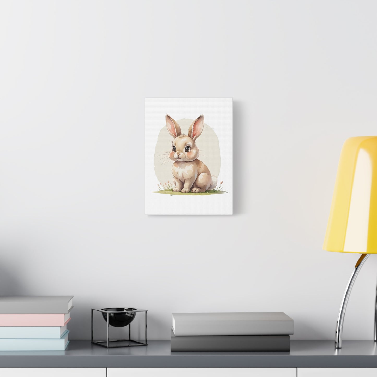Cute Bunny Canvas Art Print, Nursery Decor, Child's Room Artwork, Animal Wall Art, Easter Decoration, Gift Idea - Free Shipping