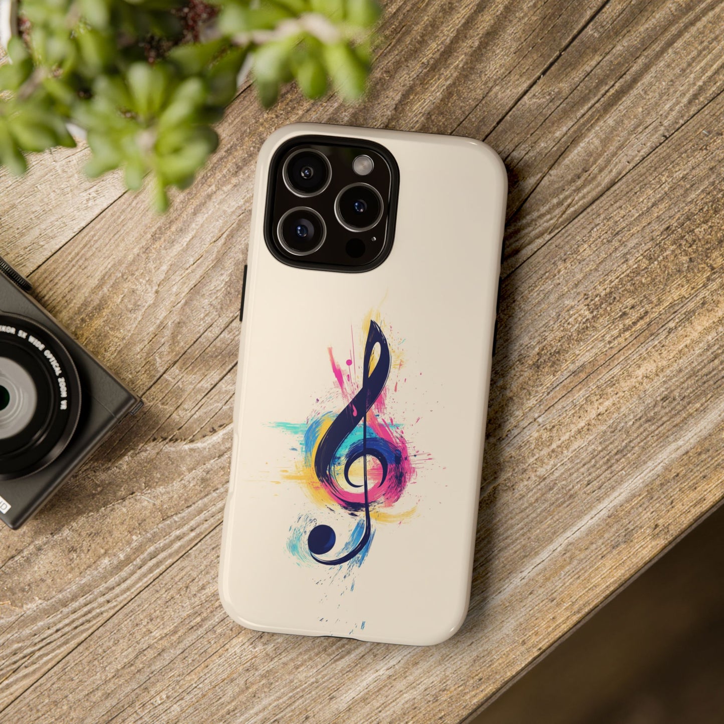 Colorful Music Theme Phone Case, Artistic Phone Cover for Music Lovers, Unique Gift for Musicians, Vibrant Smartphone Case, Eclectic Style