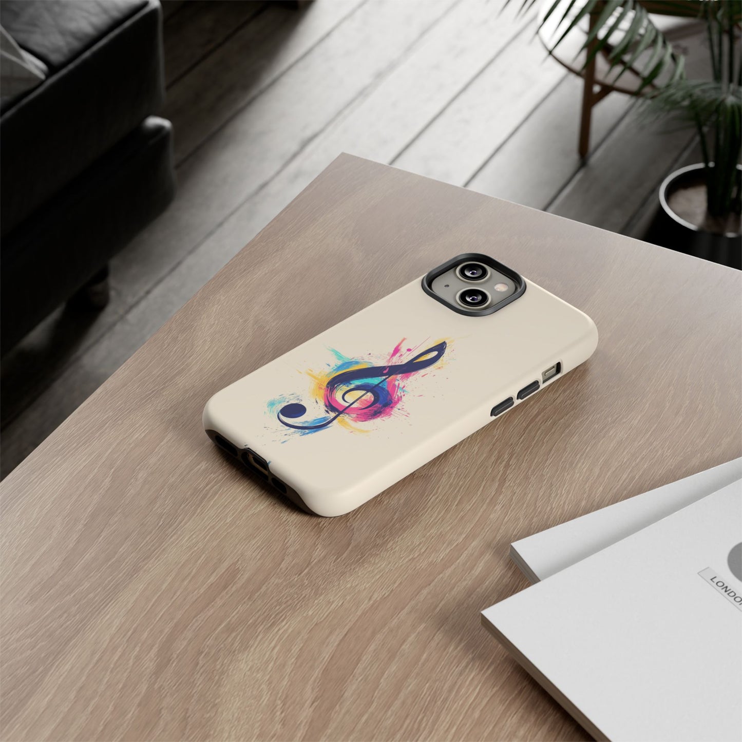 Colorful Music Theme Phone Case, Artistic Phone Cover for Music Lovers, Unique Gift for Musicians, Vibrant Smartphone Case, Eclectic Style