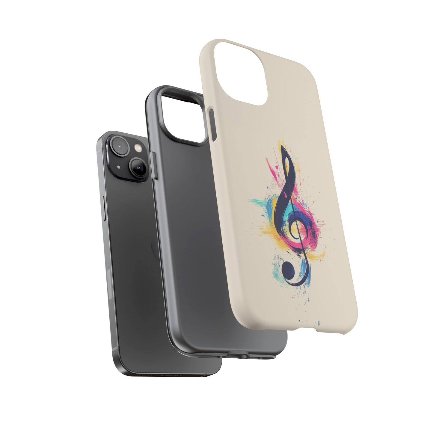 Colorful Music Theme Phone Case, Artistic Phone Cover for Music Lovers, Unique Gift for Musicians, Vibrant Smartphone Case, Eclectic Style