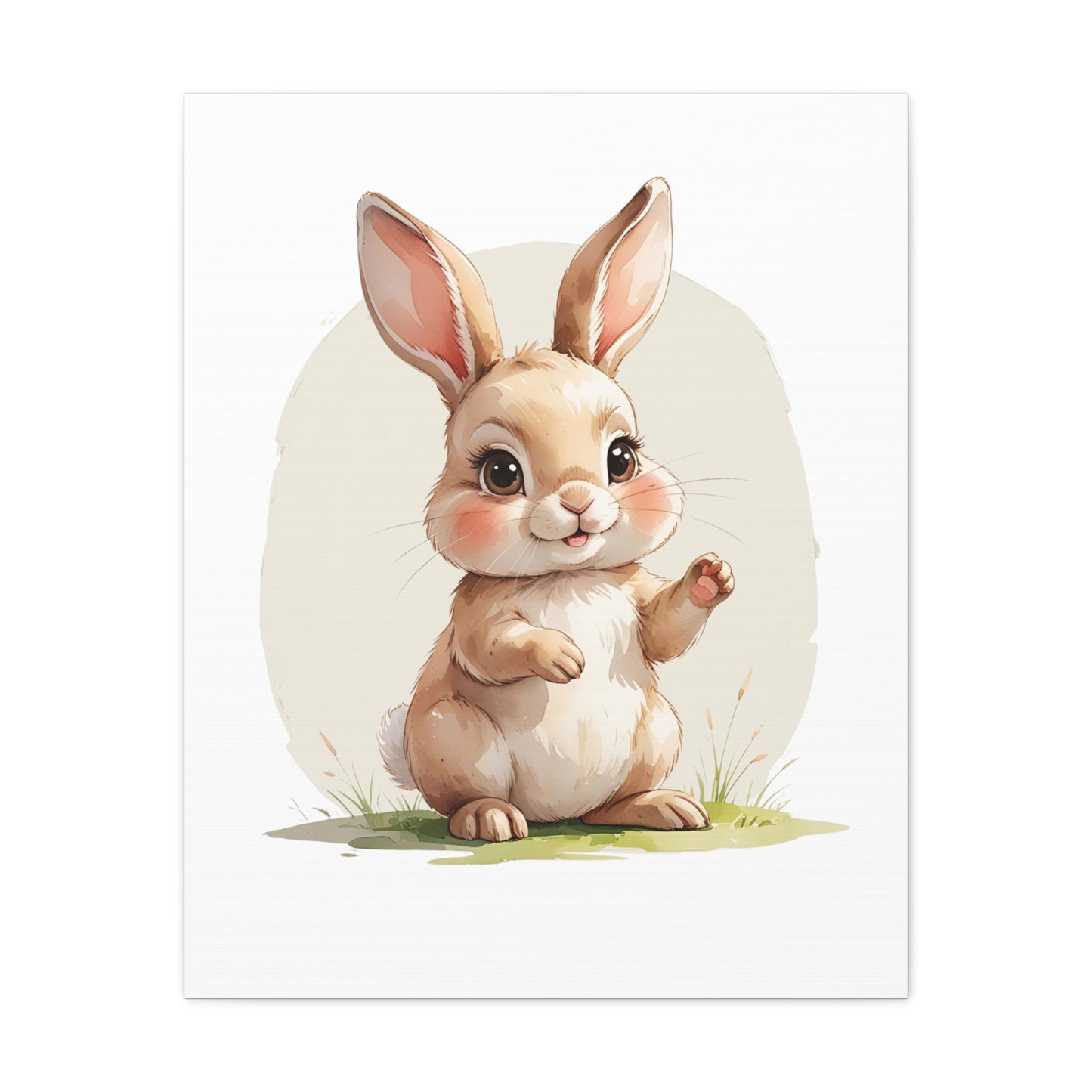 Charming Bunny Canvas Wall Art, Cute Rabbit Home Decor, Nursery Decor, Kids Room Artwork, Easter Decoration, Animal Print - free shipping