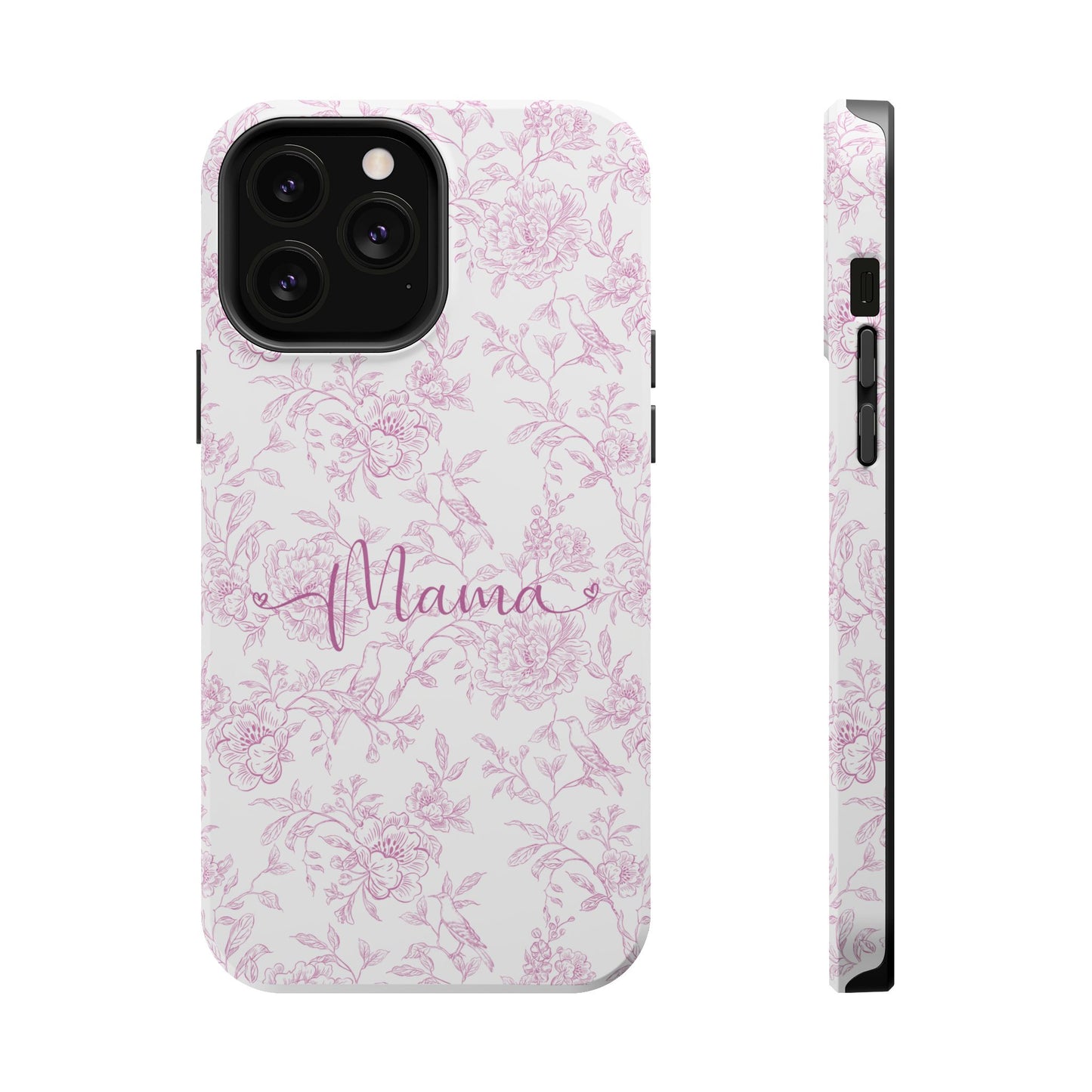 Chic Floral Magnetic Phone Case for Moms, Personalized Phone Cover, Stylish Tough Phone Case, Mother's Day Gift, Custom Phone Case