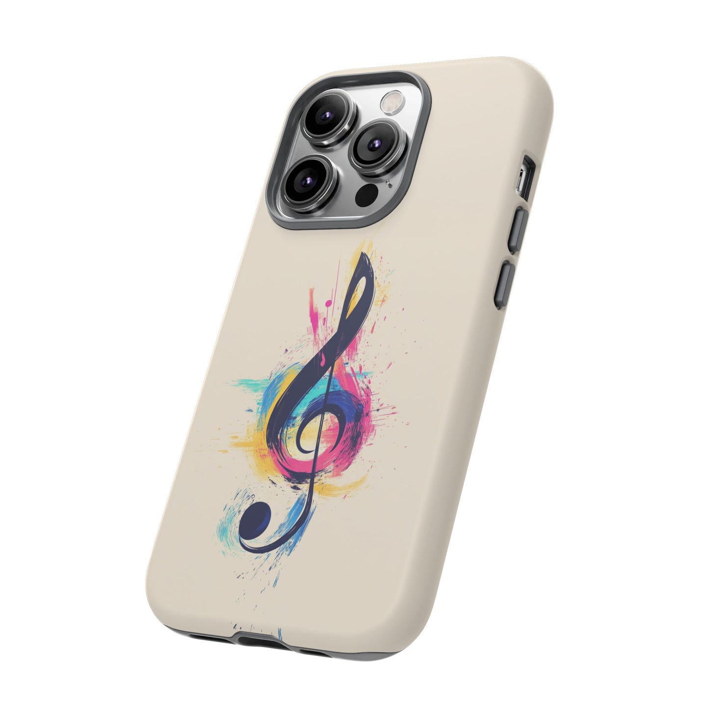 Colorful Music Theme Phone Case, Artistic Phone Cover for Music Lovers, Unique Gift for Musicians, Vibrant Smartphone Case, Eclectic Style