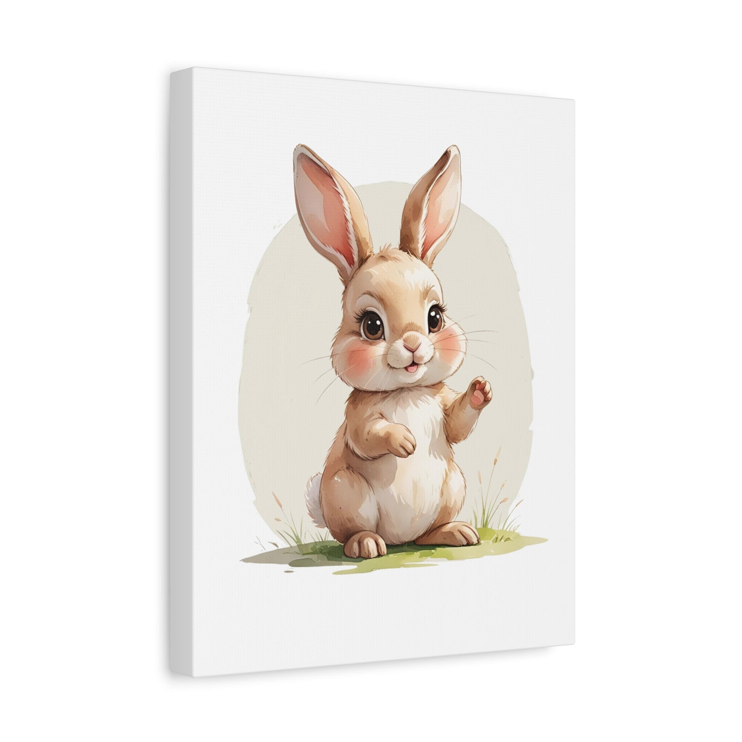 Charming Bunny Canvas Wall Art, Cute Rabbit Home Decor, Nursery Decor, Kids Room Artwork, Easter Decoration, Animal Print - free shipping