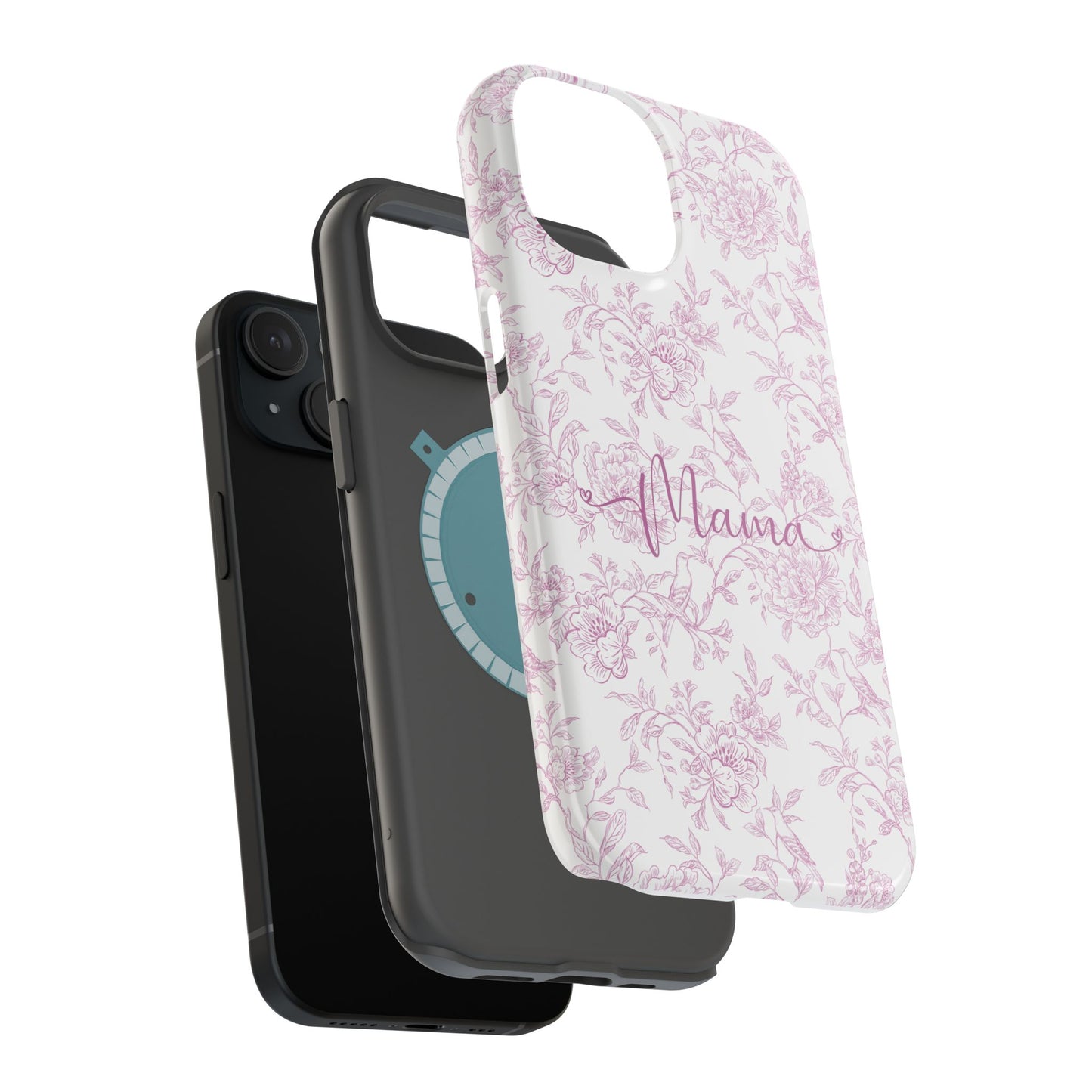 Chic Floral Magnetic Phone Case for Moms, Personalized Phone Cover, Stylish Tough Phone Case, Mother's Day Gift, Custom Phone Case