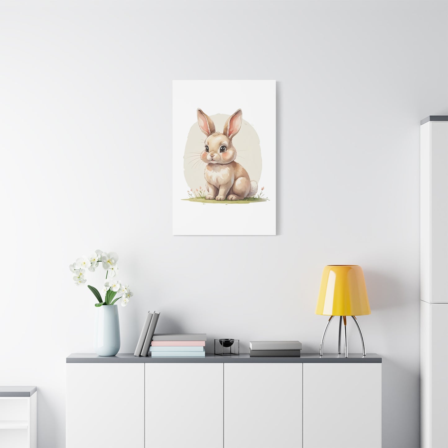 Cute Bunny Canvas Art Print, Nursery Decor, Child's Room Artwork, Animal Wall Art, Easter Decoration, Gift Idea - Free Shipping