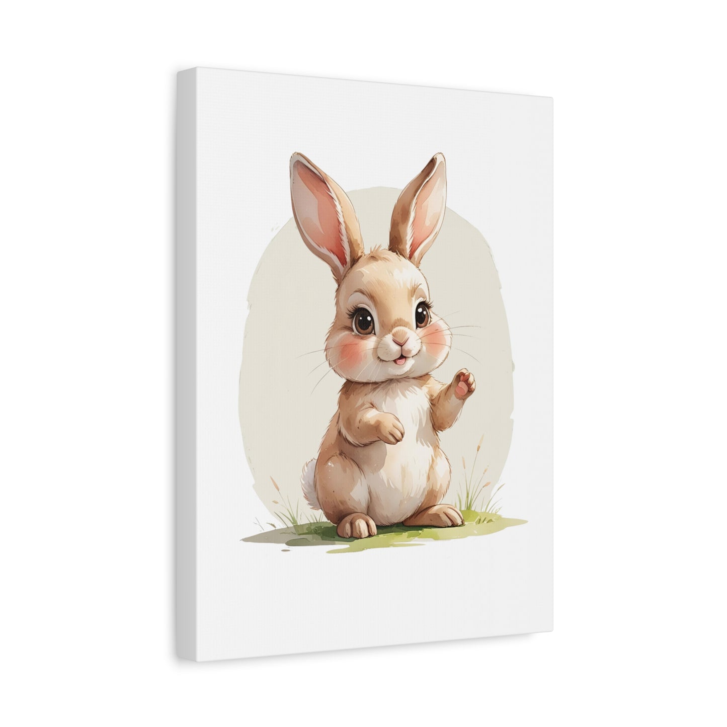 Charming Bunny Canvas Wall Art, Cute Rabbit Home Decor, Nursery Decor, Kids Room Artwork, Easter Decoration, Animal Print - free shipping