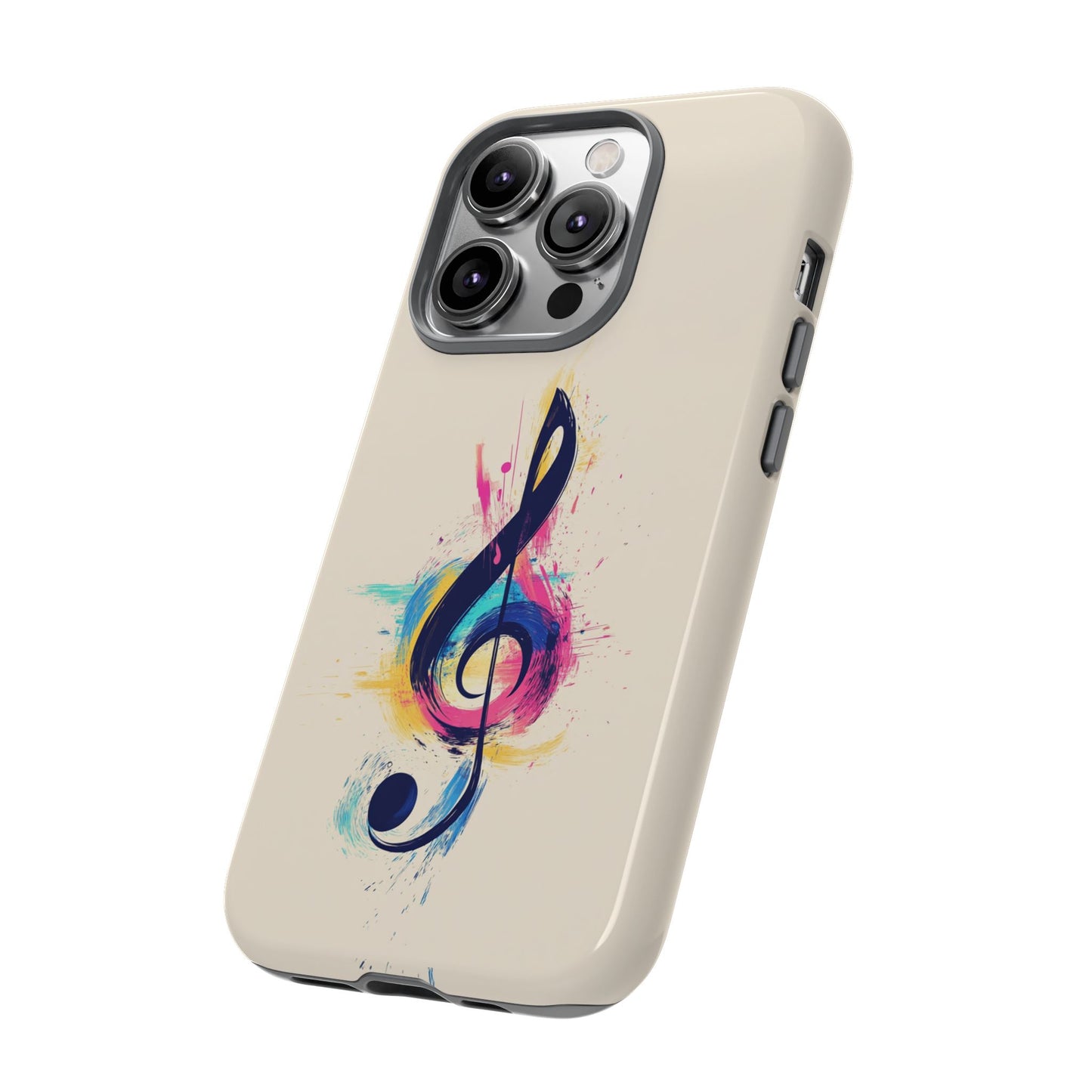 Colorful Music Theme Phone Case, Artistic Phone Cover for Music Lovers, Unique Gift for Musicians, Vibrant Smartphone Case, Eclectic Style