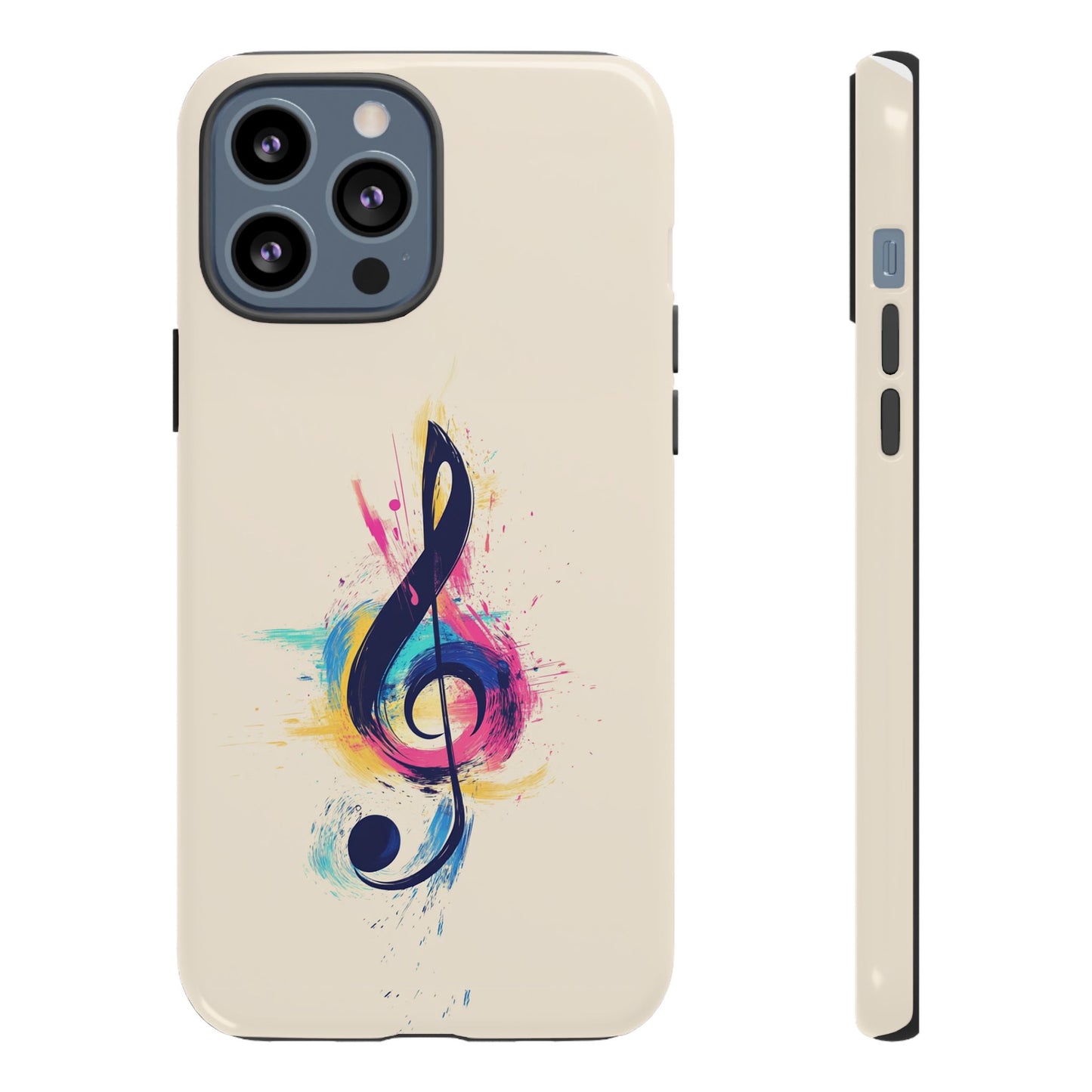 Colorful Music Theme Phone Case, Artistic Phone Cover for Music Lovers, Unique Gift for Musicians, Vibrant Smartphone Case, Eclectic Style