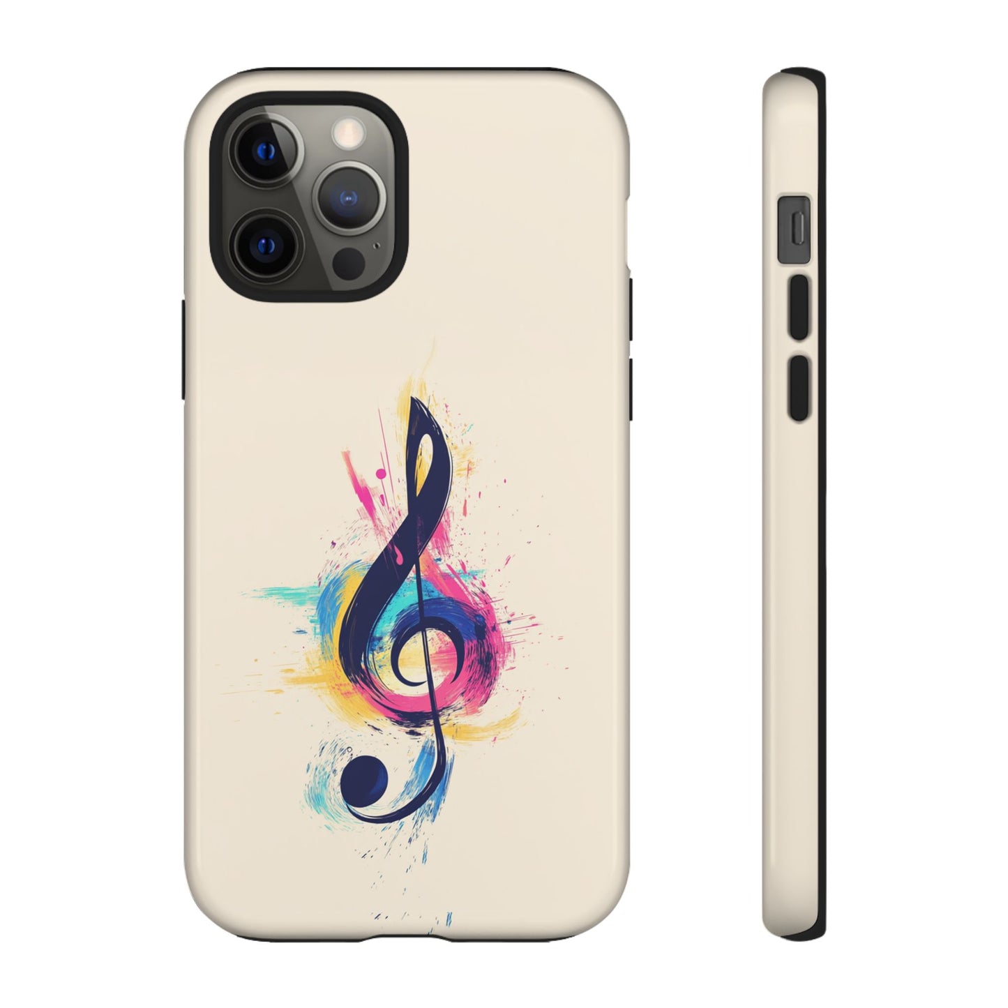 Colorful Music Theme Phone Case, Artistic Phone Cover for Music Lovers, Unique Gift for Musicians, Vibrant Smartphone Case, Eclectic Style