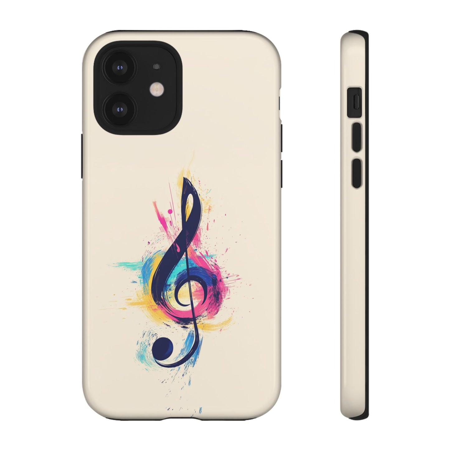 Colorful Music Theme Phone Case, Artistic Phone Cover for Music Lovers, Unique Gift for Musicians, Vibrant Smartphone Case, Eclectic Style