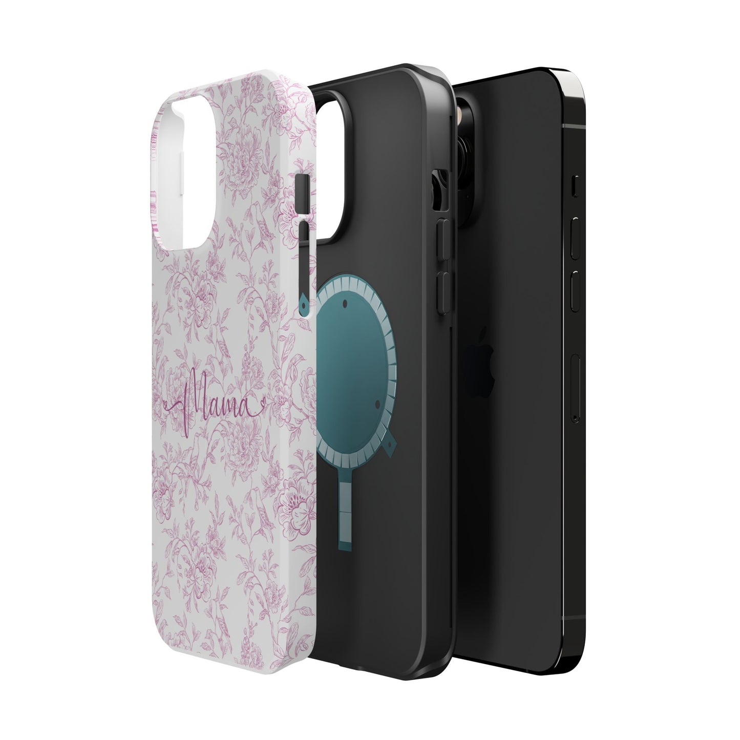 Chic Floral Magnetic Phone Case for Moms, Personalized Phone Cover, Stylish Tough Phone Case, Mother's Day Gift, Custom Phone Case