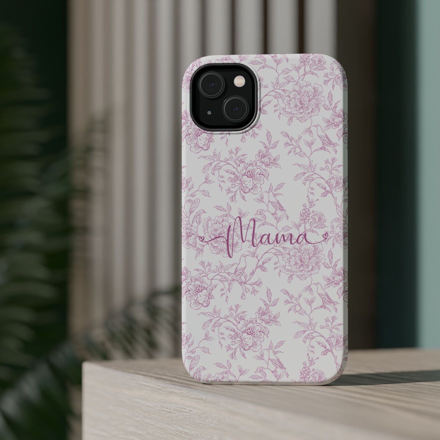 Chic Floral Magnetic Phone Case for Moms, Personalized Phone Cover, Stylish Tough Phone Case, Mother's Day Gift, Custom Phone Case