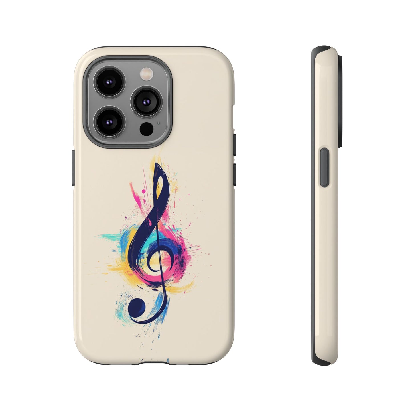 Colorful Music Theme Phone Case, Artistic Phone Cover for Music Lovers, Unique Gift for Musicians, Vibrant Smartphone Case, Eclectic Style