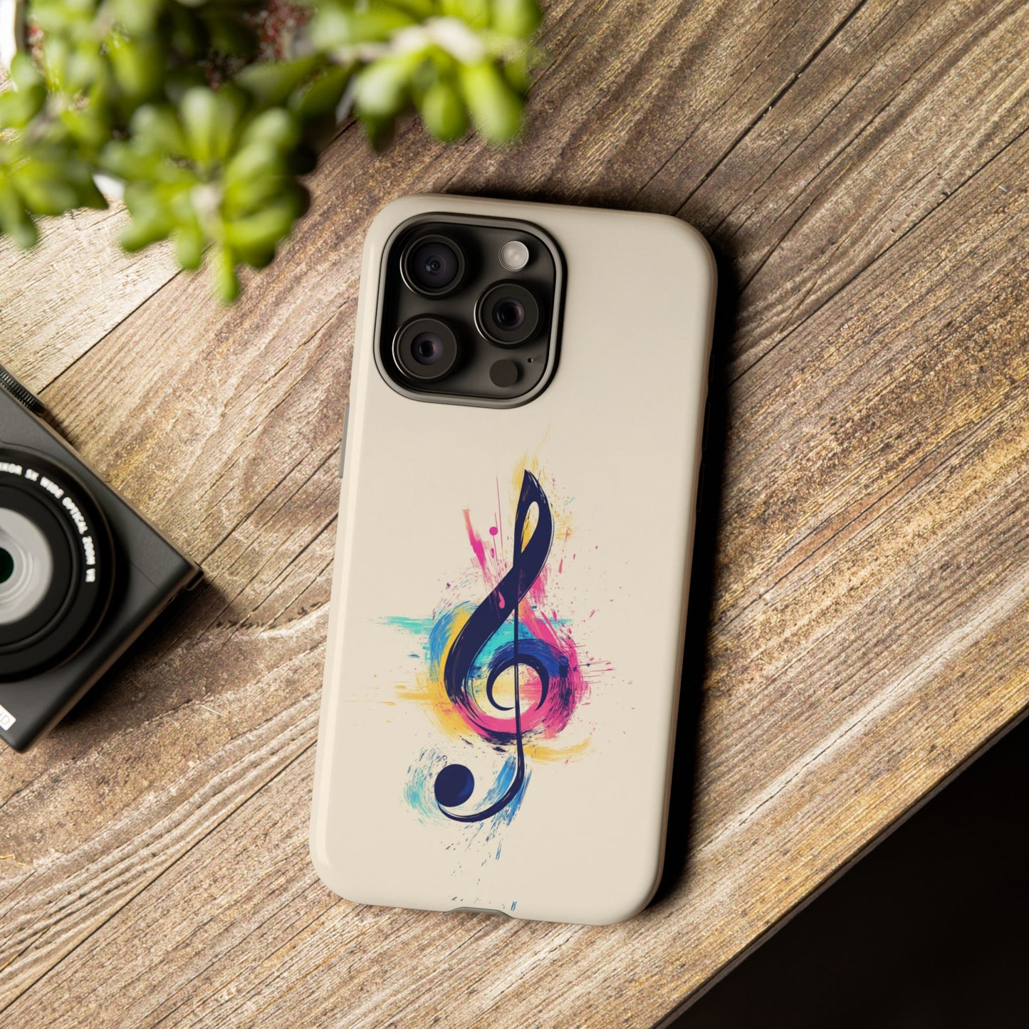 Colorful Music Theme Phone Case, Artistic Phone Cover for Music Lovers, Unique Gift for Musicians, Vibrant Smartphone Case, Eclectic Style