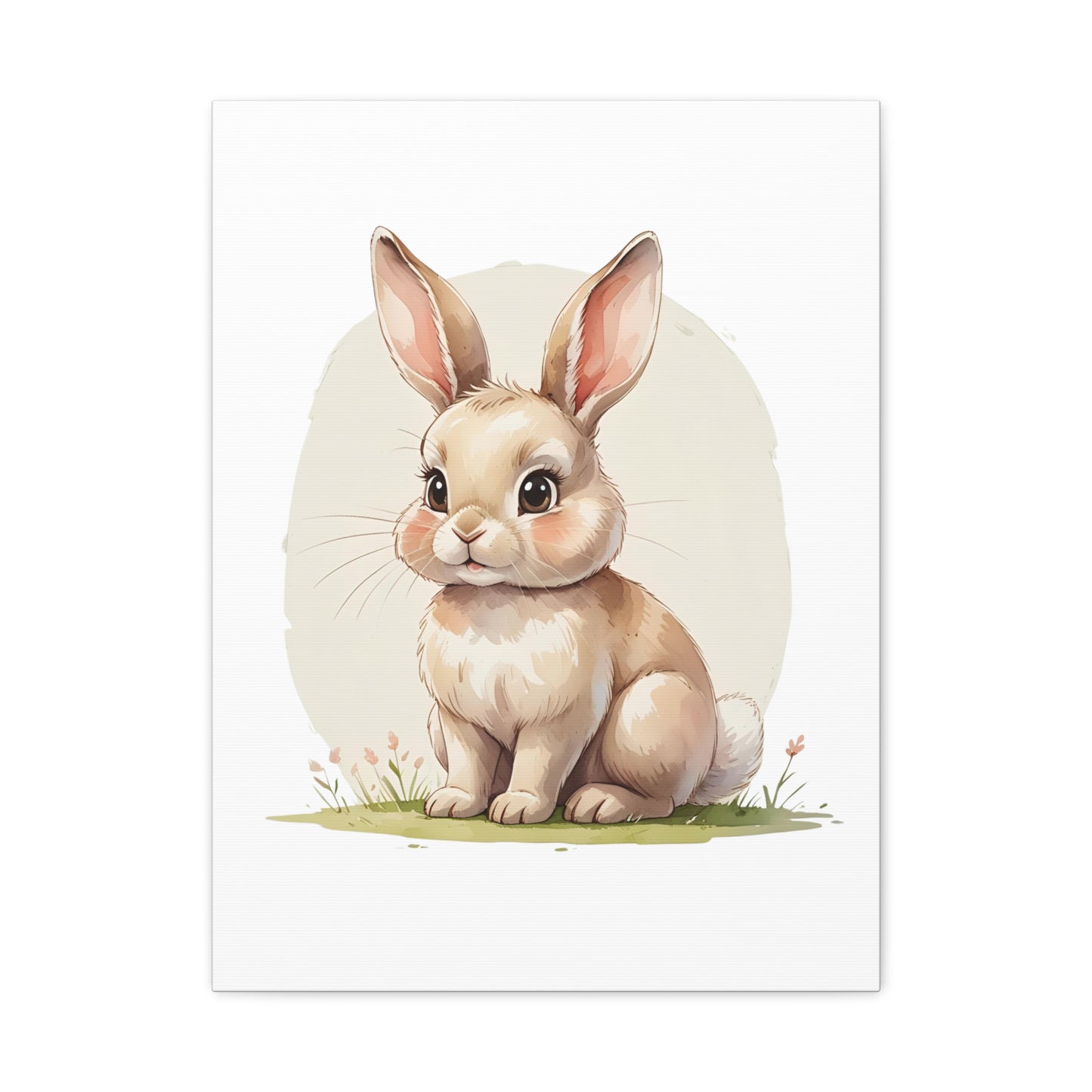 Cute Bunny Canvas Art Print, Nursery Decor, Child's Room Artwork, Animal Wall Art, Easter Decoration, Gift Idea - Free Shipping