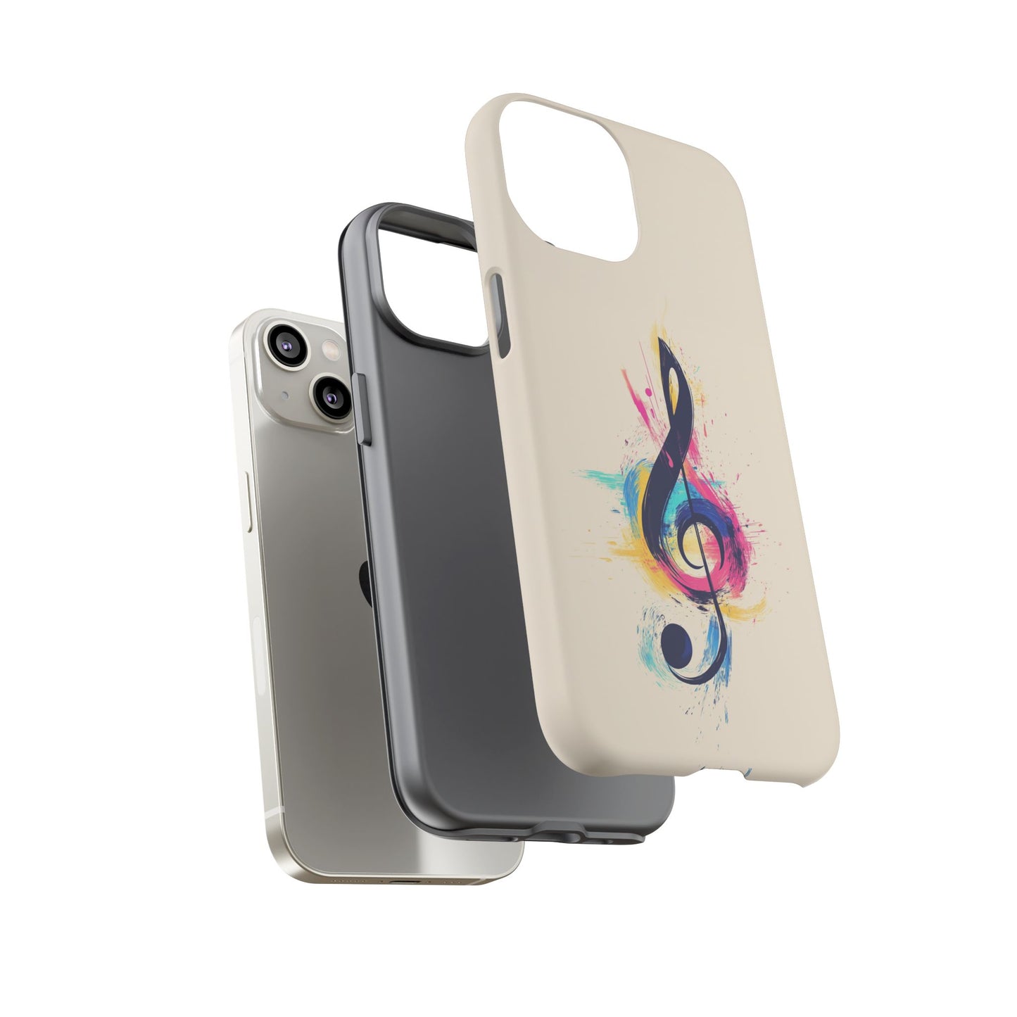 Colorful Music Theme Phone Case, Artistic Phone Cover for Music Lovers, Unique Gift for Musicians, Vibrant Smartphone Case, Eclectic Style