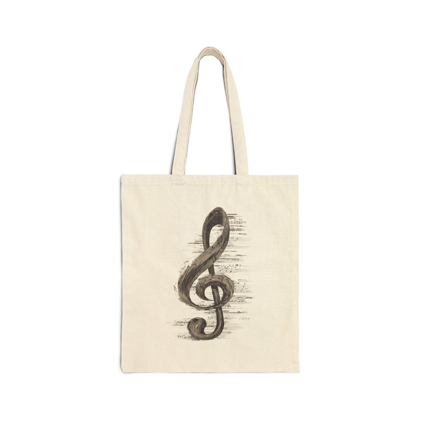 Natural Cotton Tote Bag with Treble Clef – Music Lover Gift, Eco-Friendly Music Tote, Reusable Bag for Musicians and Students