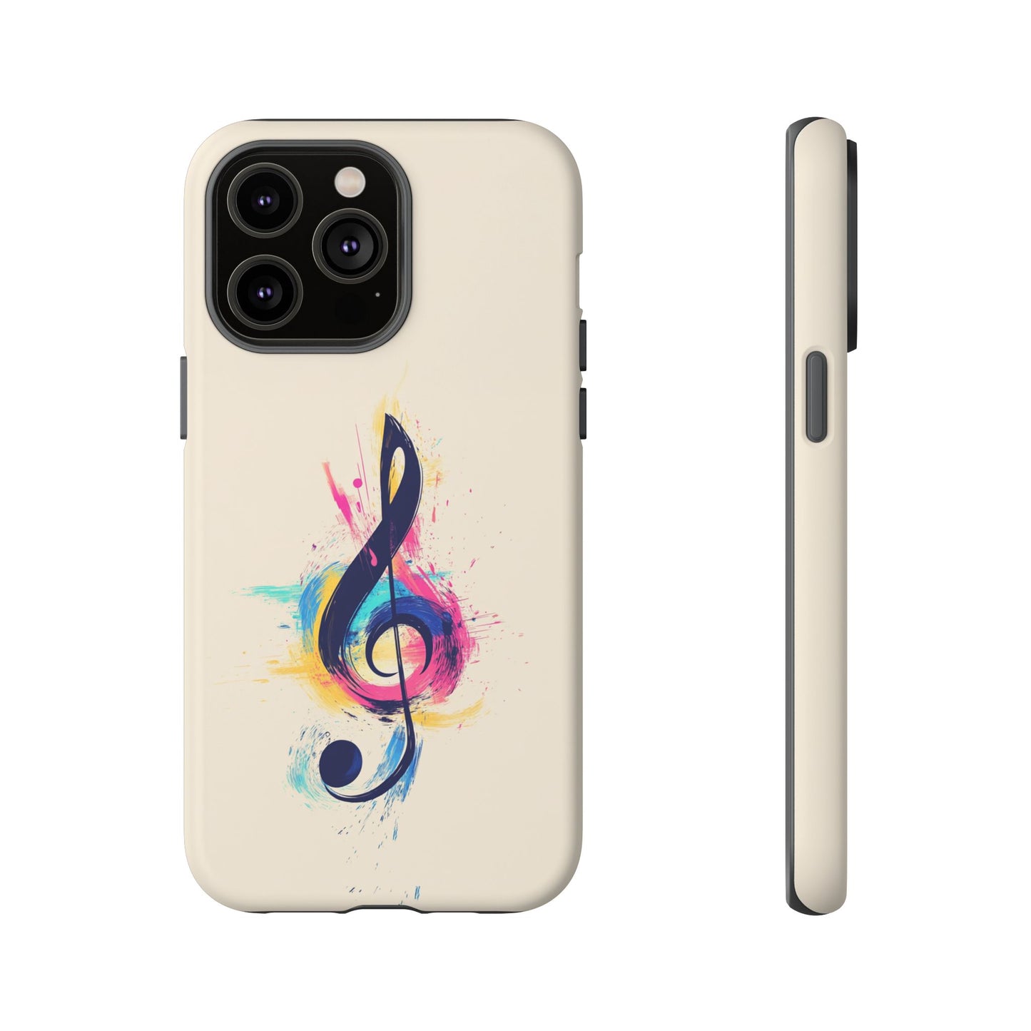 Colorful Music Theme Phone Case, Artistic Phone Cover for Music Lovers, Unique Gift for Musicians, Vibrant Smartphone Case, Eclectic Style