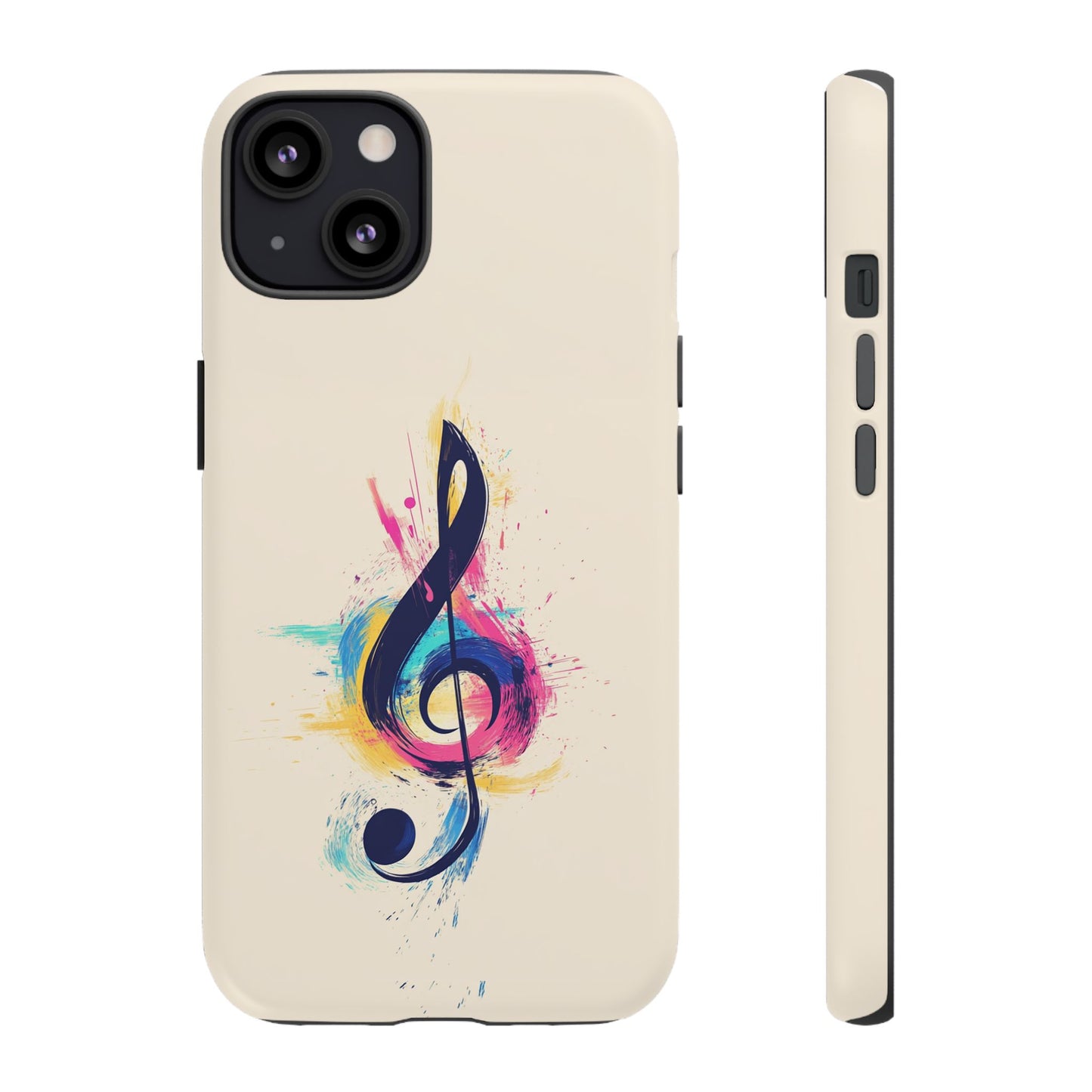 Colorful Music Theme Phone Case, Artistic Phone Cover for Music Lovers, Unique Gift for Musicians, Vibrant Smartphone Case, Eclectic Style