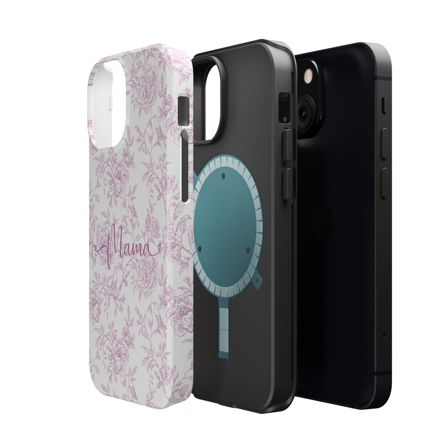 Chic Floral Magnetic Phone Case for Moms, Personalized Phone Cover, Stylish Tough Phone Case, Mother's Day Gift, Custom Phone Case