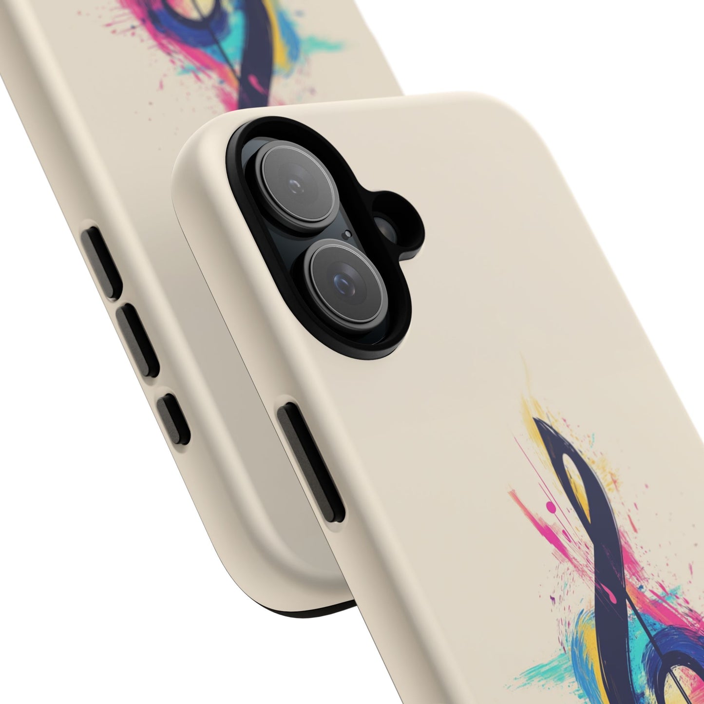 Colorful Music Theme Phone Case, Artistic Phone Cover for Music Lovers, Unique Gift for Musicians, Vibrant Smartphone Case, Eclectic Style