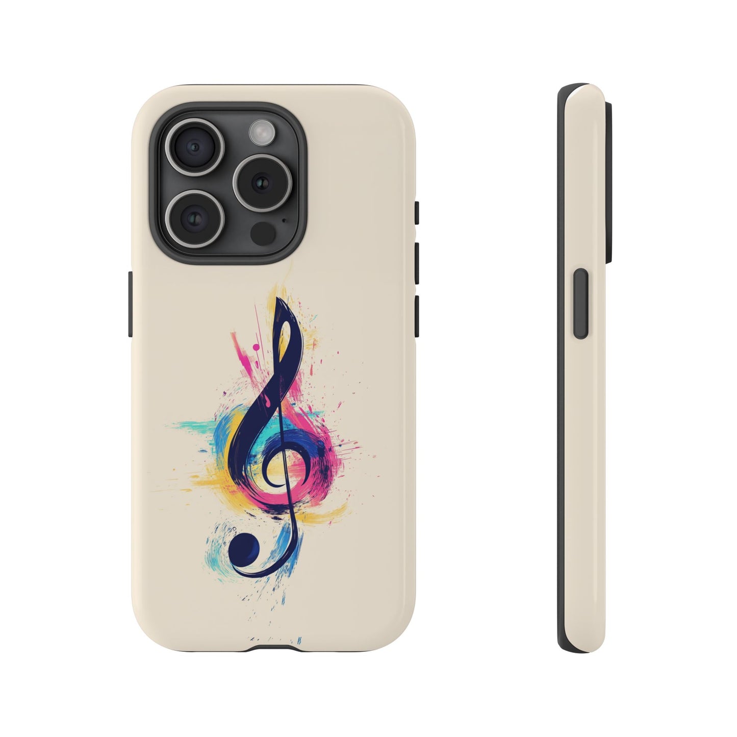 Colorful Music Theme Phone Case, Artistic Phone Cover for Music Lovers, Unique Gift for Musicians, Vibrant Smartphone Case, Eclectic Style