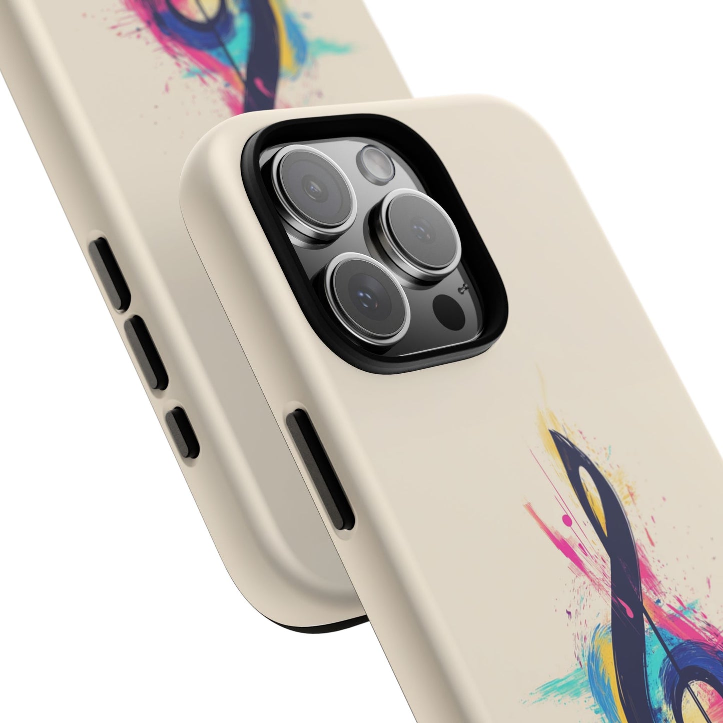 Colorful Music Theme Phone Case, Artistic Phone Cover for Music Lovers, Unique Gift for Musicians, Vibrant Smartphone Case, Eclectic Style