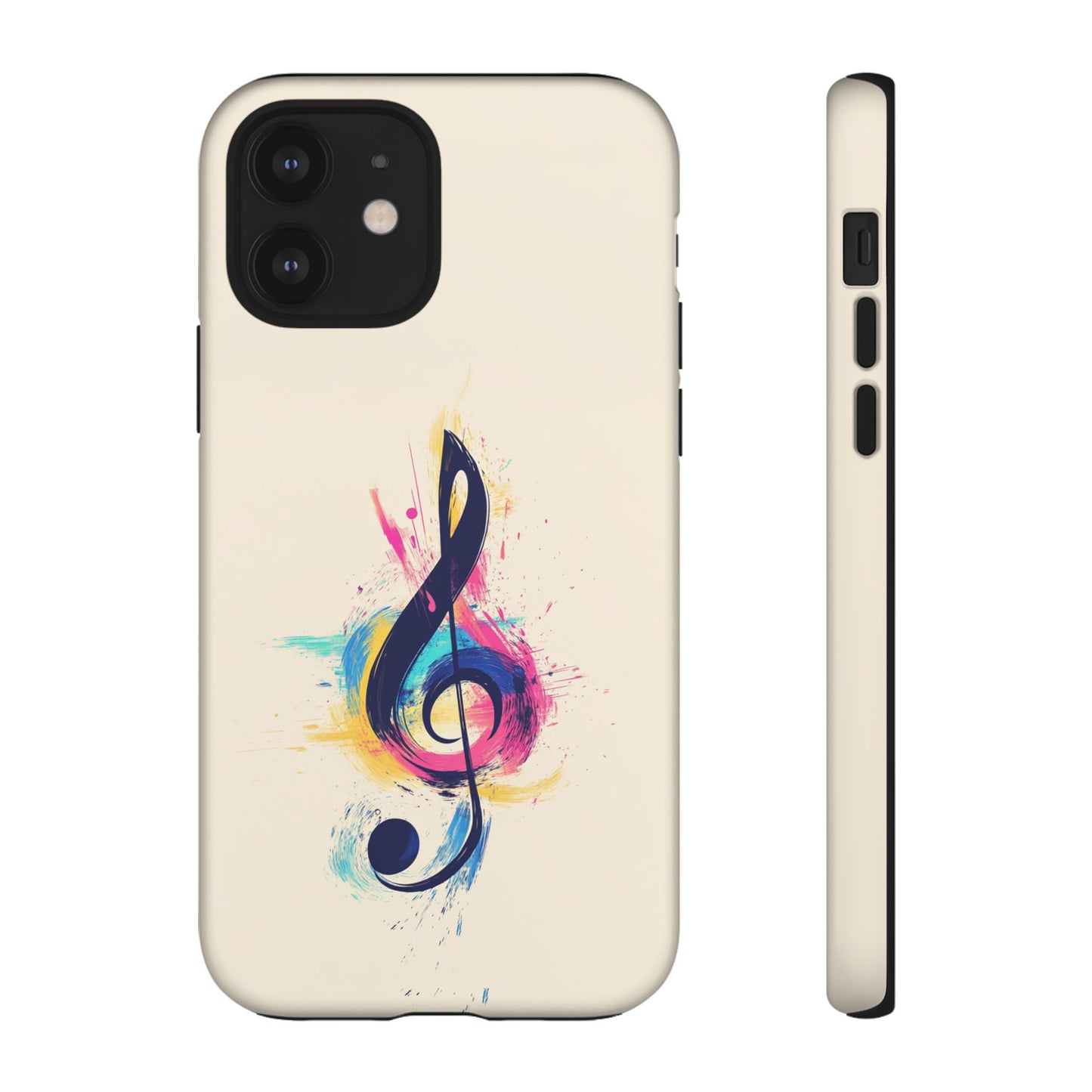 Colorful Music Theme Phone Case, Artistic Phone Cover for Music Lovers, Unique Gift for Musicians, Vibrant Smartphone Case, Eclectic Style