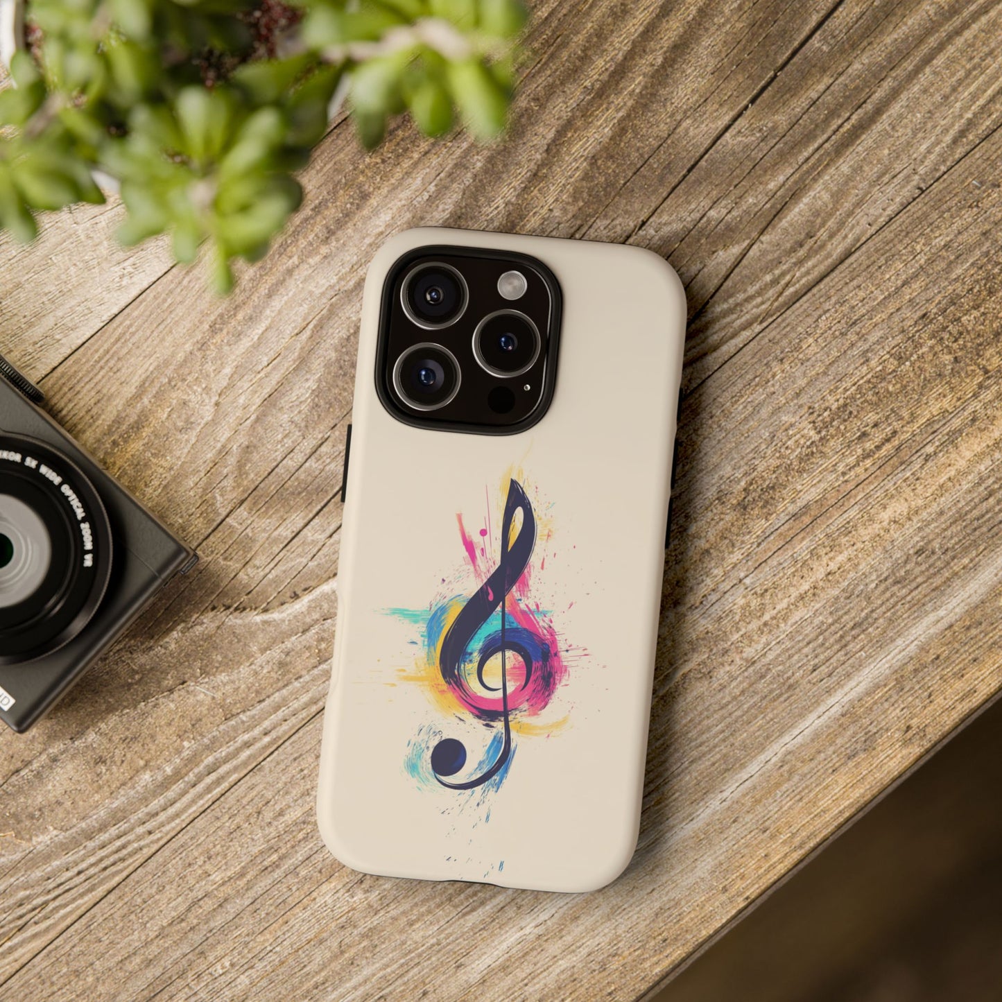 Colorful Music Theme Phone Case, Artistic Phone Cover for Music Lovers, Unique Gift for Musicians, Vibrant Smartphone Case, Eclectic Style
