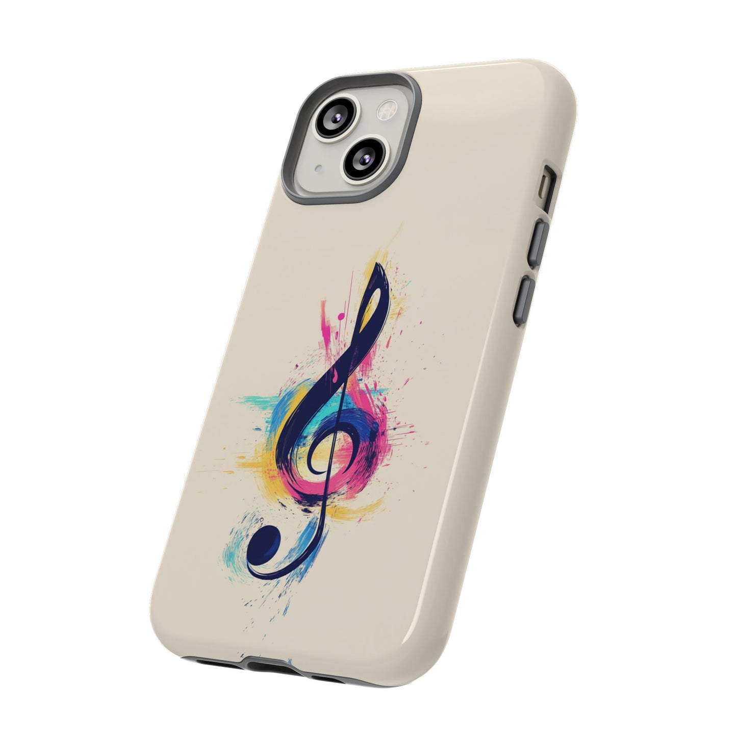 Colorful Music Theme Phone Case, Artistic Phone Cover for Music Lovers, Unique Gift for Musicians, Vibrant Smartphone Case, Eclectic Style