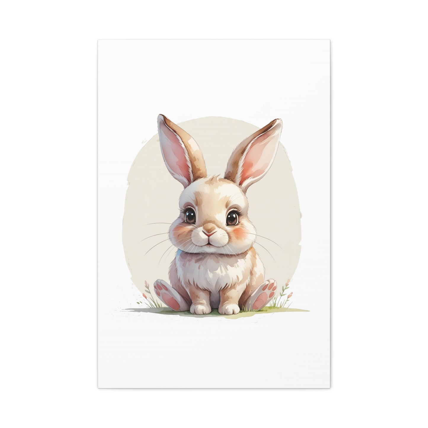 Adorable Bunny Canvas Art Print, Cute Bunny Wall Decor, Nursery or Kids Room, Easter Gift, Animal Lover Gift - Free Shipping