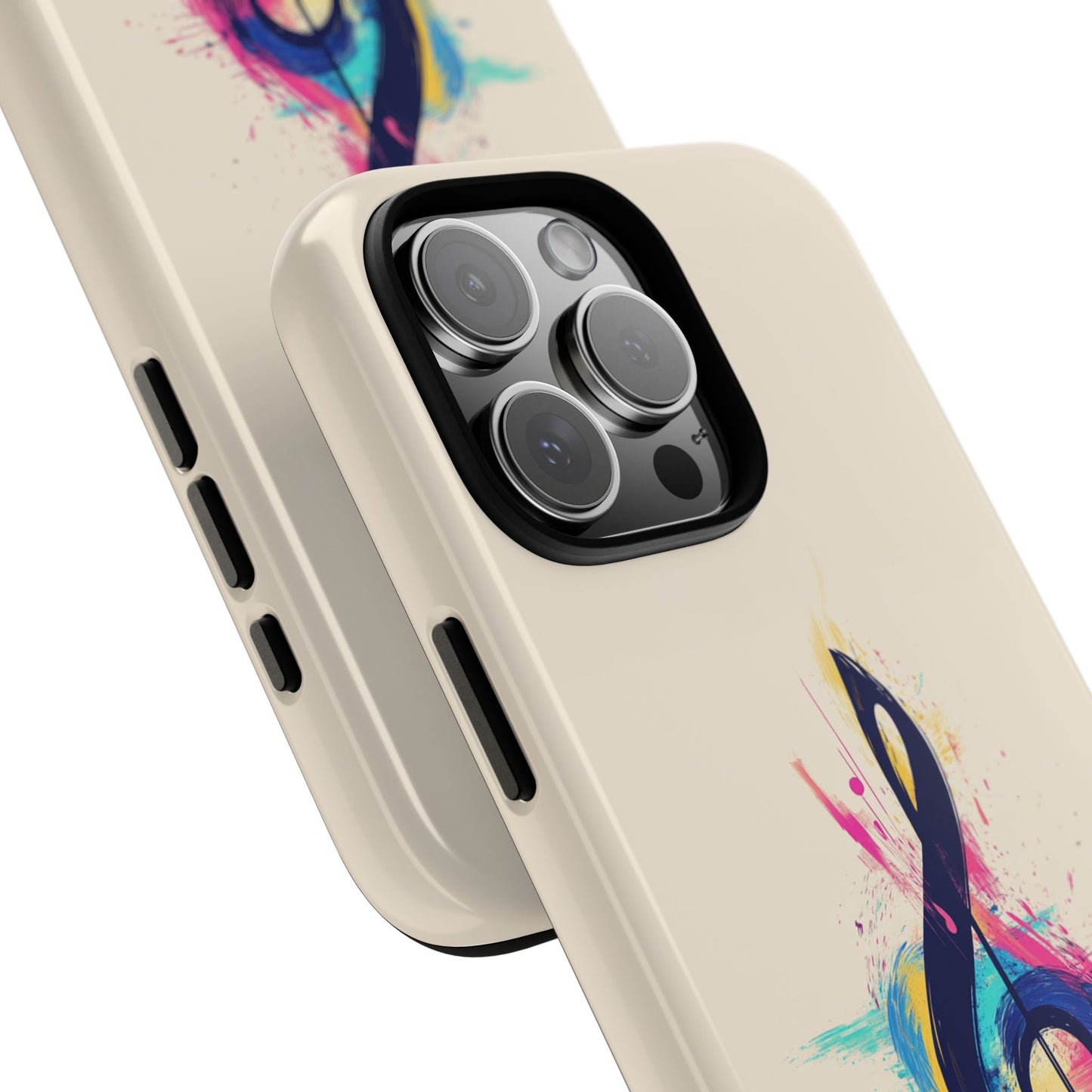 Colorful Music Theme Phone Case, Artistic Phone Cover for Music Lovers, Unique Gift for Musicians, Vibrant Smartphone Case, Eclectic Style