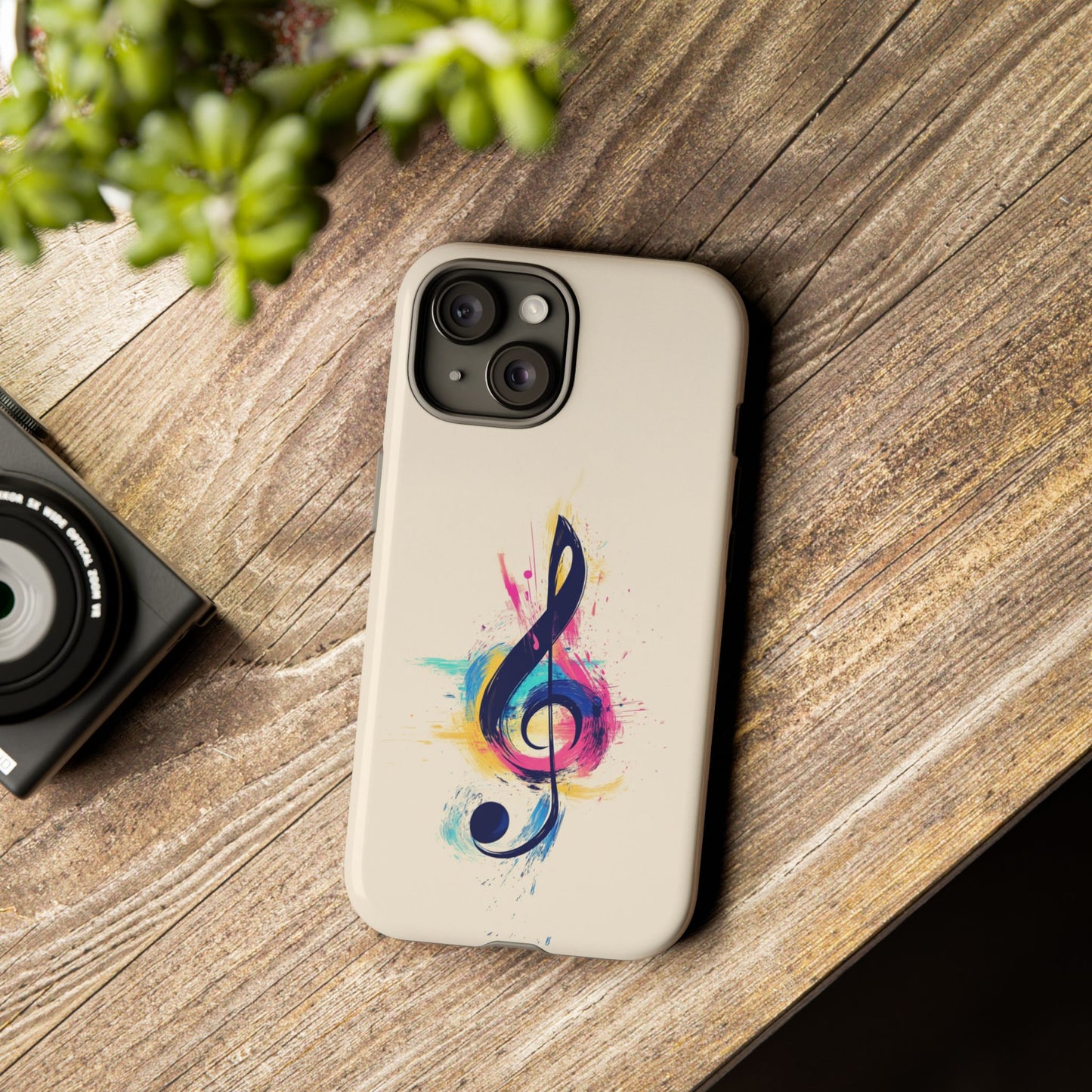 Colorful Music Theme Phone Case, Artistic Phone Cover for Music Lovers, Unique Gift for Musicians, Vibrant Smartphone Case, Eclectic Style
