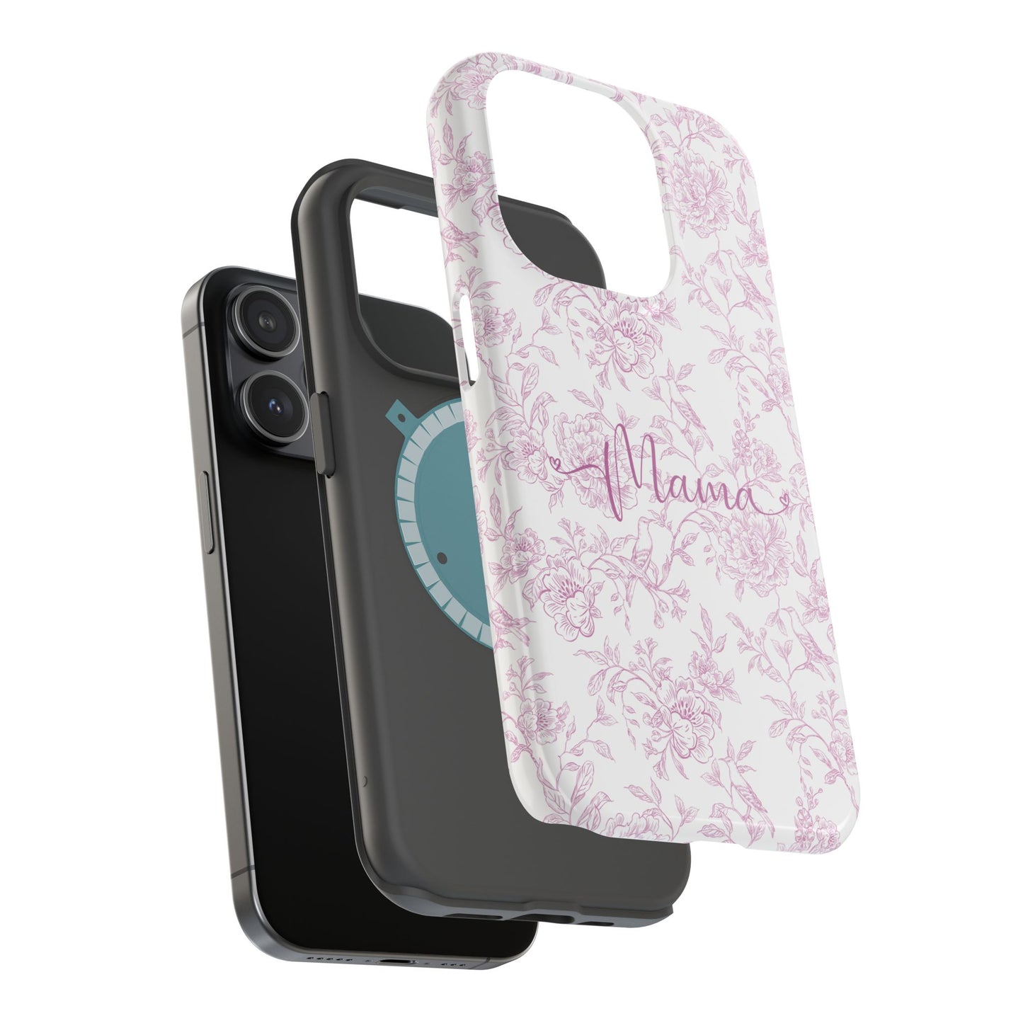 Chic Floral Magnetic Phone Case for Moms, Personalized Phone Cover, Stylish Tough Phone Case, Mother's Day Gift, Custom Phone Case