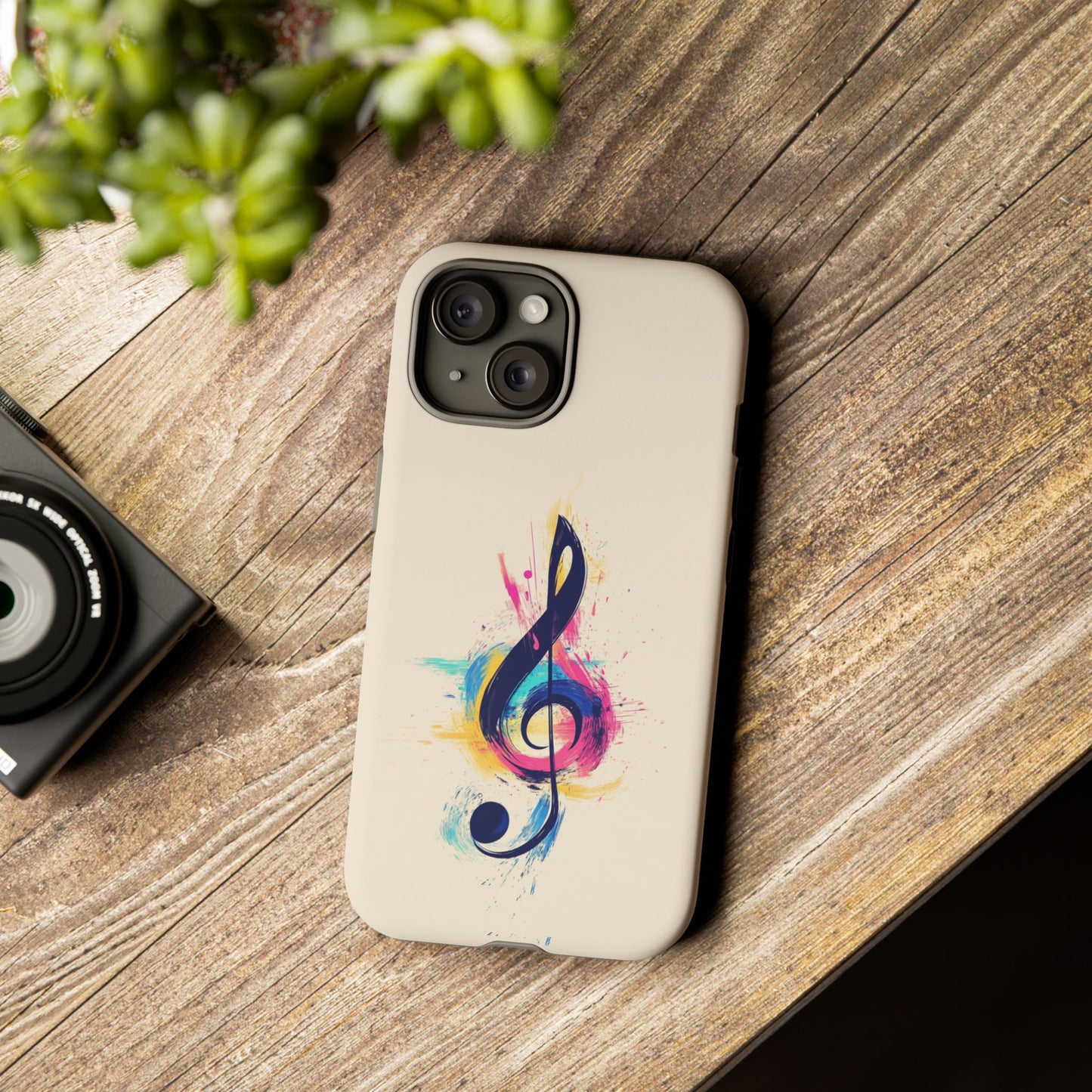 Colorful Music Theme Phone Case, Artistic Phone Cover for Music Lovers, Unique Gift for Musicians, Vibrant Smartphone Case, Eclectic Style