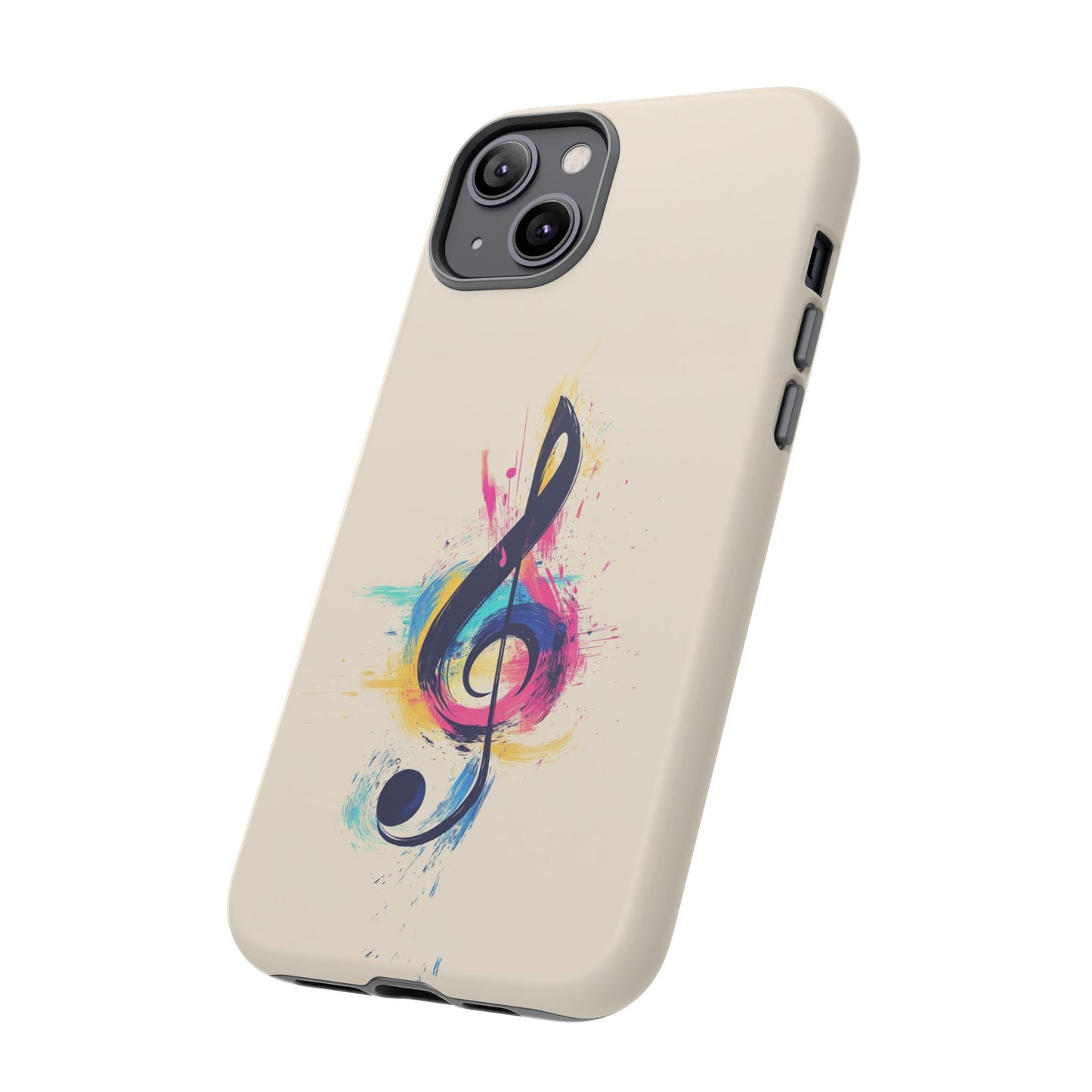 Colorful Music Theme Phone Case, Artistic Phone Cover for Music Lovers, Unique Gift for Musicians, Vibrant Smartphone Case, Eclectic Style