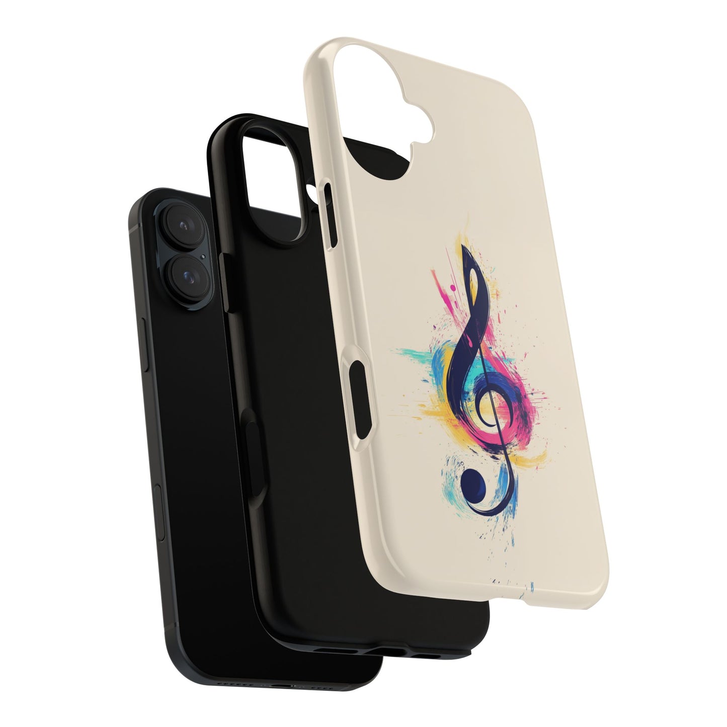 Colorful Music Theme Phone Case, Artistic Phone Cover for Music Lovers, Unique Gift for Musicians, Vibrant Smartphone Case, Eclectic Style