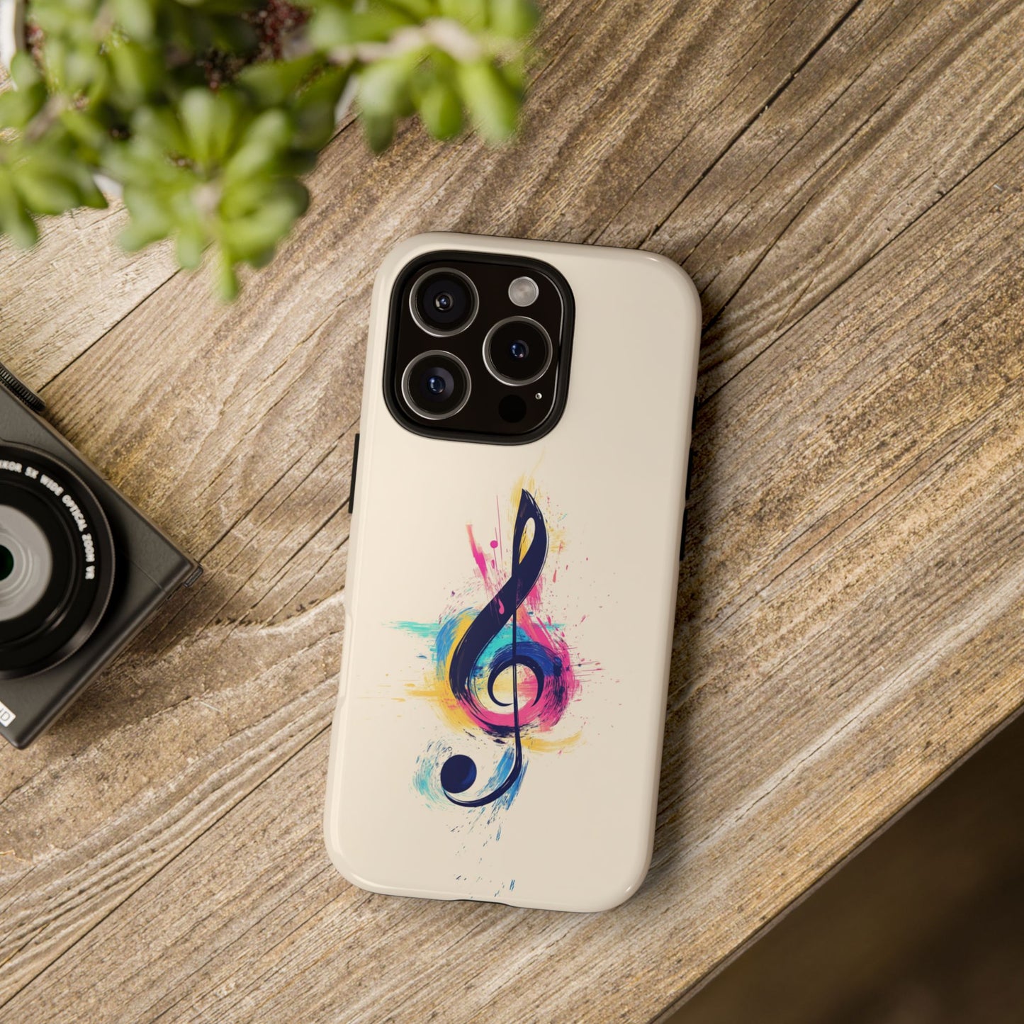 Colorful Music Theme Phone Case, Artistic Phone Cover for Music Lovers, Unique Gift for Musicians, Vibrant Smartphone Case, Eclectic Style