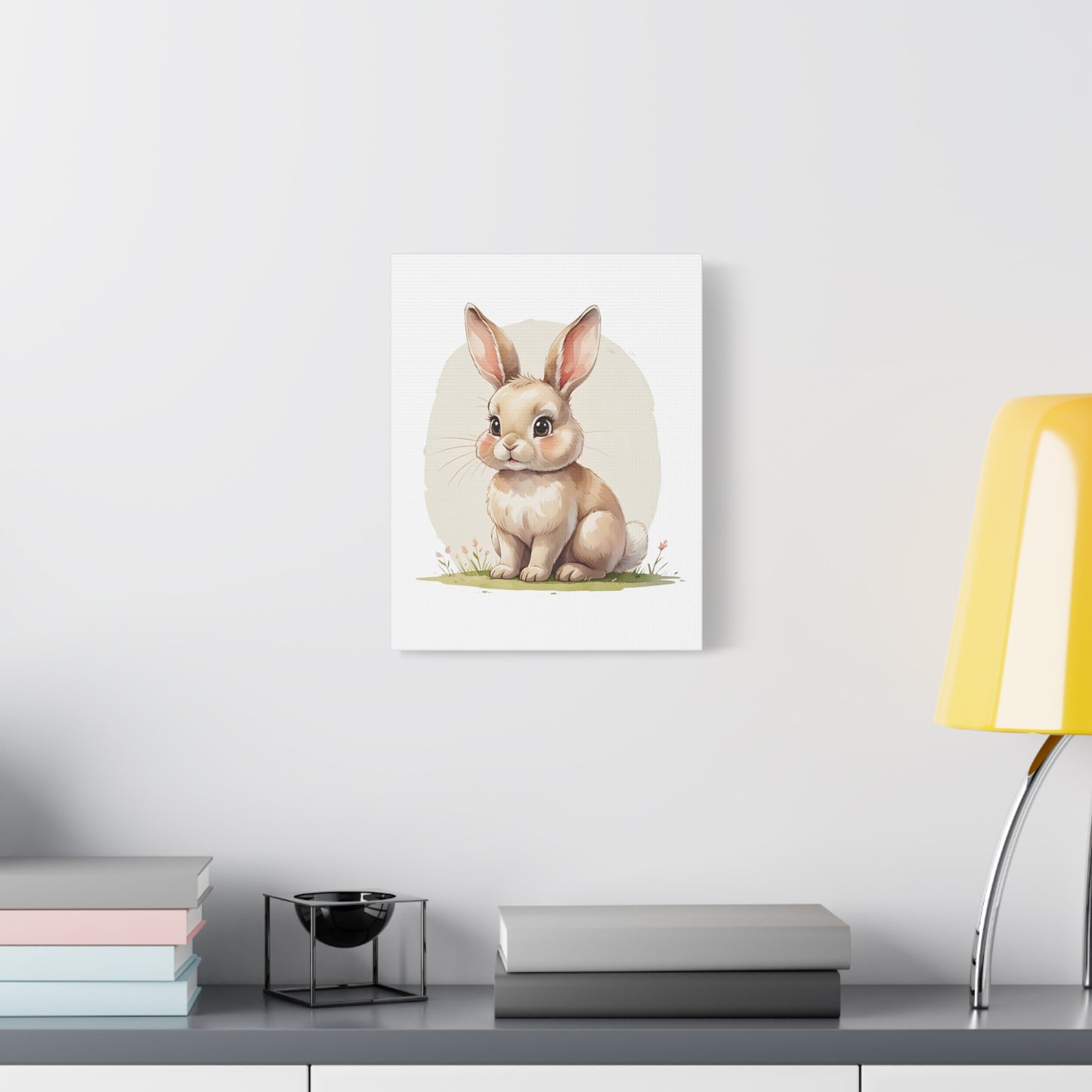 Cute Bunny Canvas Art Print, Nursery Decor, Child's Room Artwork, Animal Wall Art, Easter Decoration, Gift Idea - Free Shipping