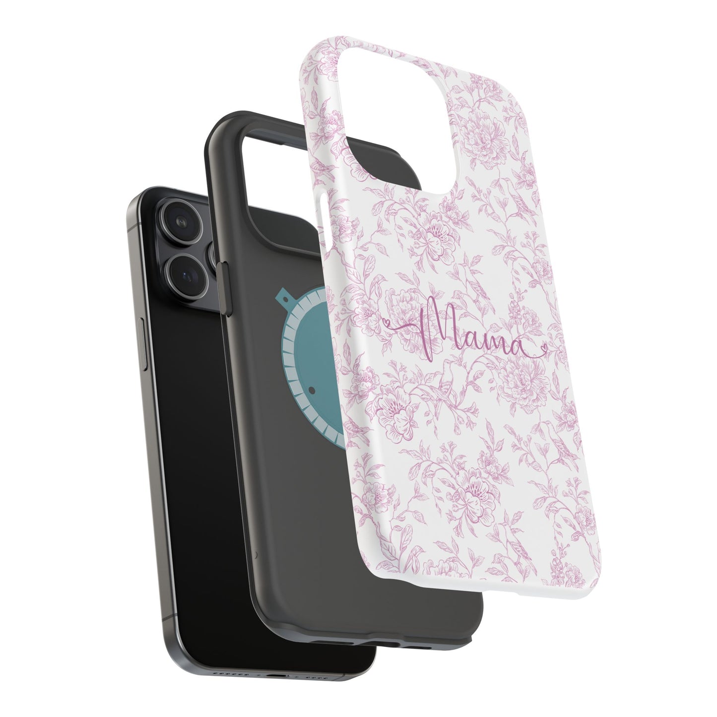 Chic Floral Magnetic Phone Case for Moms, Personalized Phone Cover, Stylish Tough Phone Case, Mother's Day Gift, Custom Phone Case