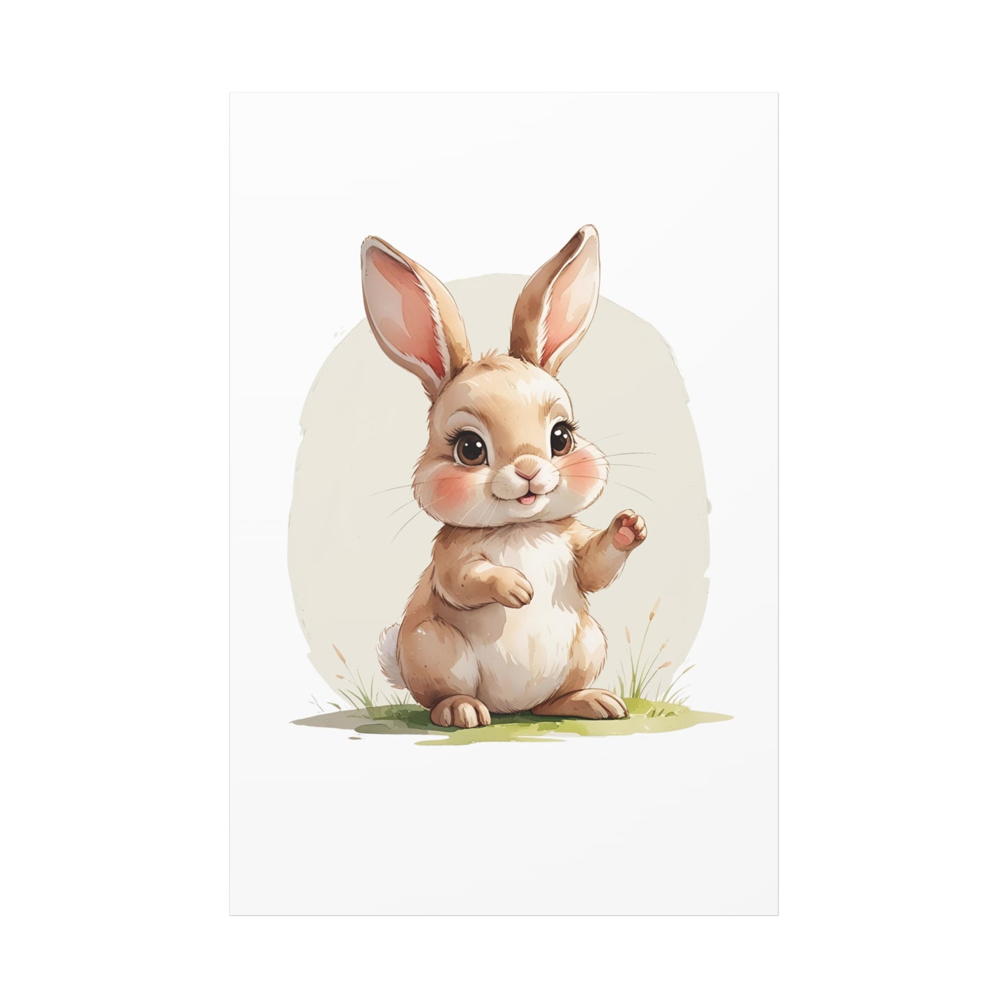 Charming Bunny Canvas Wall Art, Cute Rabbit Home Decor, Nursery Decor, Kids Room Artwork, Easter Decoration, Animal Print - free shipping