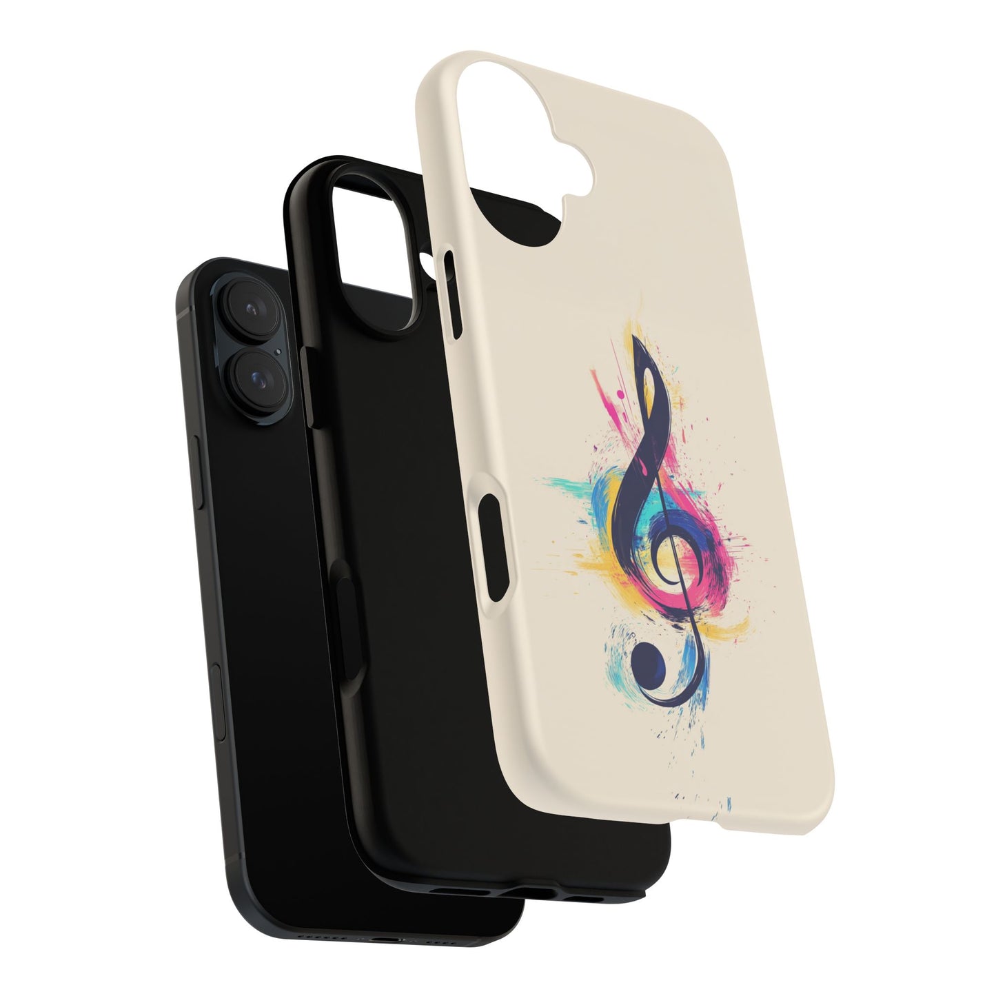 Colorful Music Theme Phone Case, Artistic Phone Cover for Music Lovers, Unique Gift for Musicians, Vibrant Smartphone Case, Eclectic Style