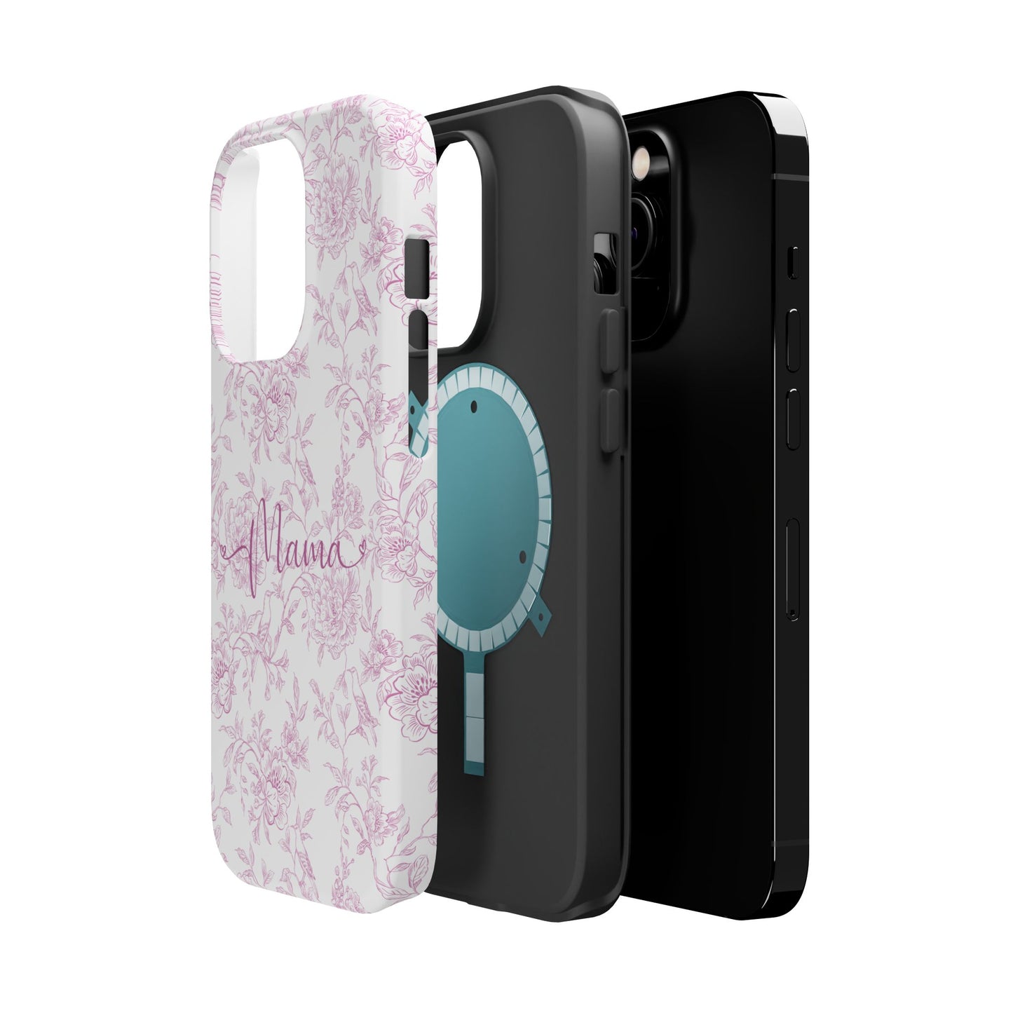 Chic Floral Magnetic Phone Case for Moms, Personalized Phone Cover, Stylish Tough Phone Case, Mother's Day Gift, Custom Phone Case