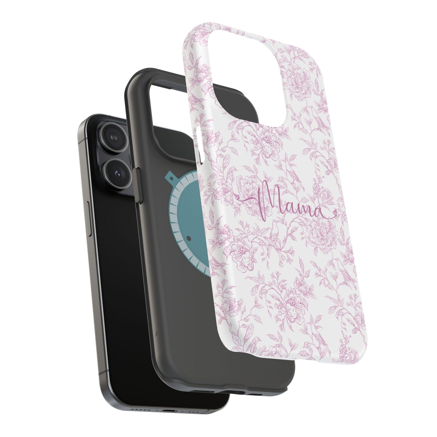 Chic Floral Magnetic Phone Case for Moms, Personalized Phone Cover, Stylish Tough Phone Case, Mother's Day Gift, Custom Phone Case