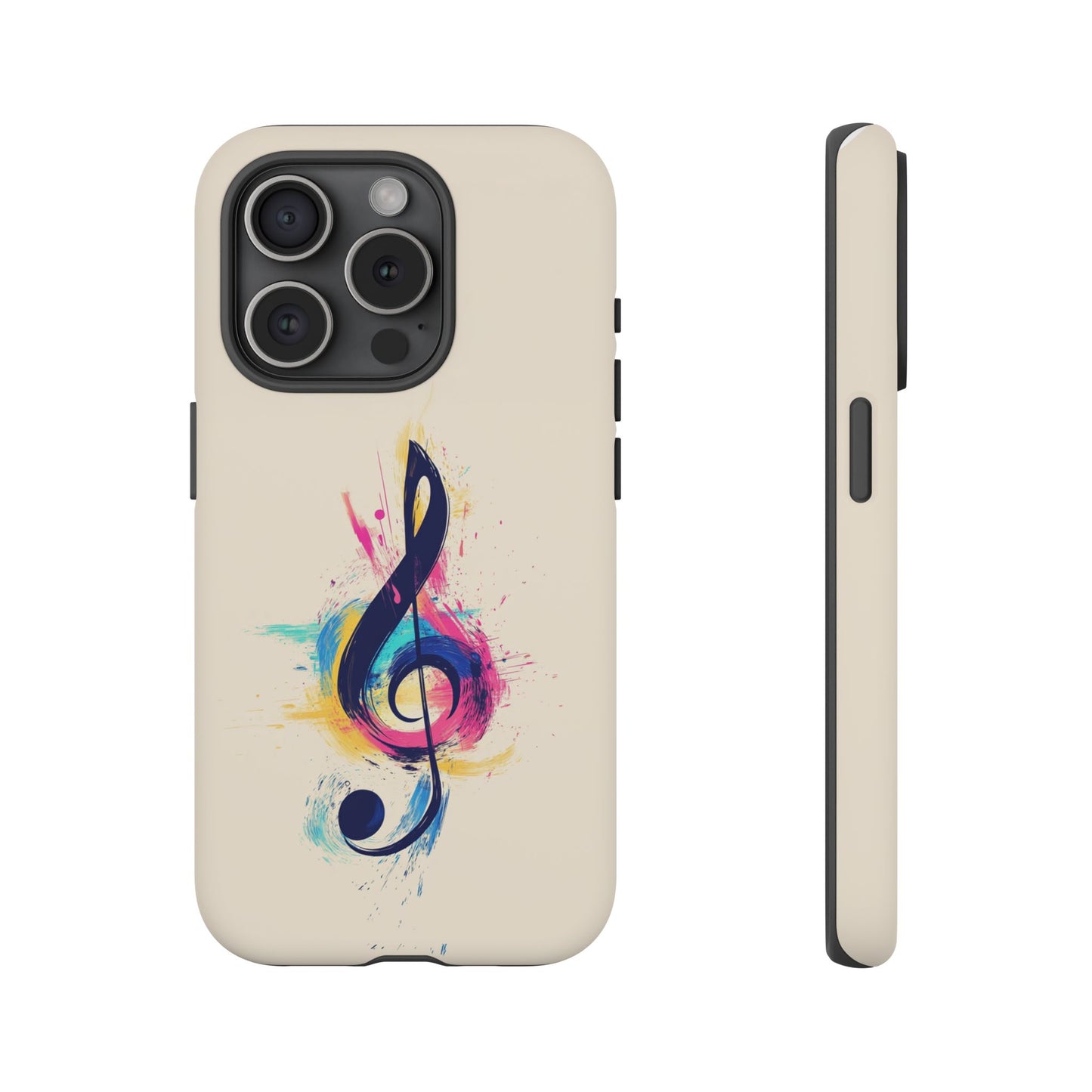 Colorful Music Theme Phone Case, Artistic Phone Cover for Music Lovers, Unique Gift for Musicians, Vibrant Smartphone Case, Eclectic Style