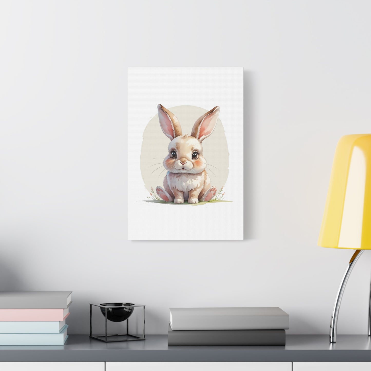 Adorable Bunny Canvas Art Print, Cute Bunny Wall Decor, Nursery or Kids Room, Easter Gift, Animal Lover Gift - Free Shipping